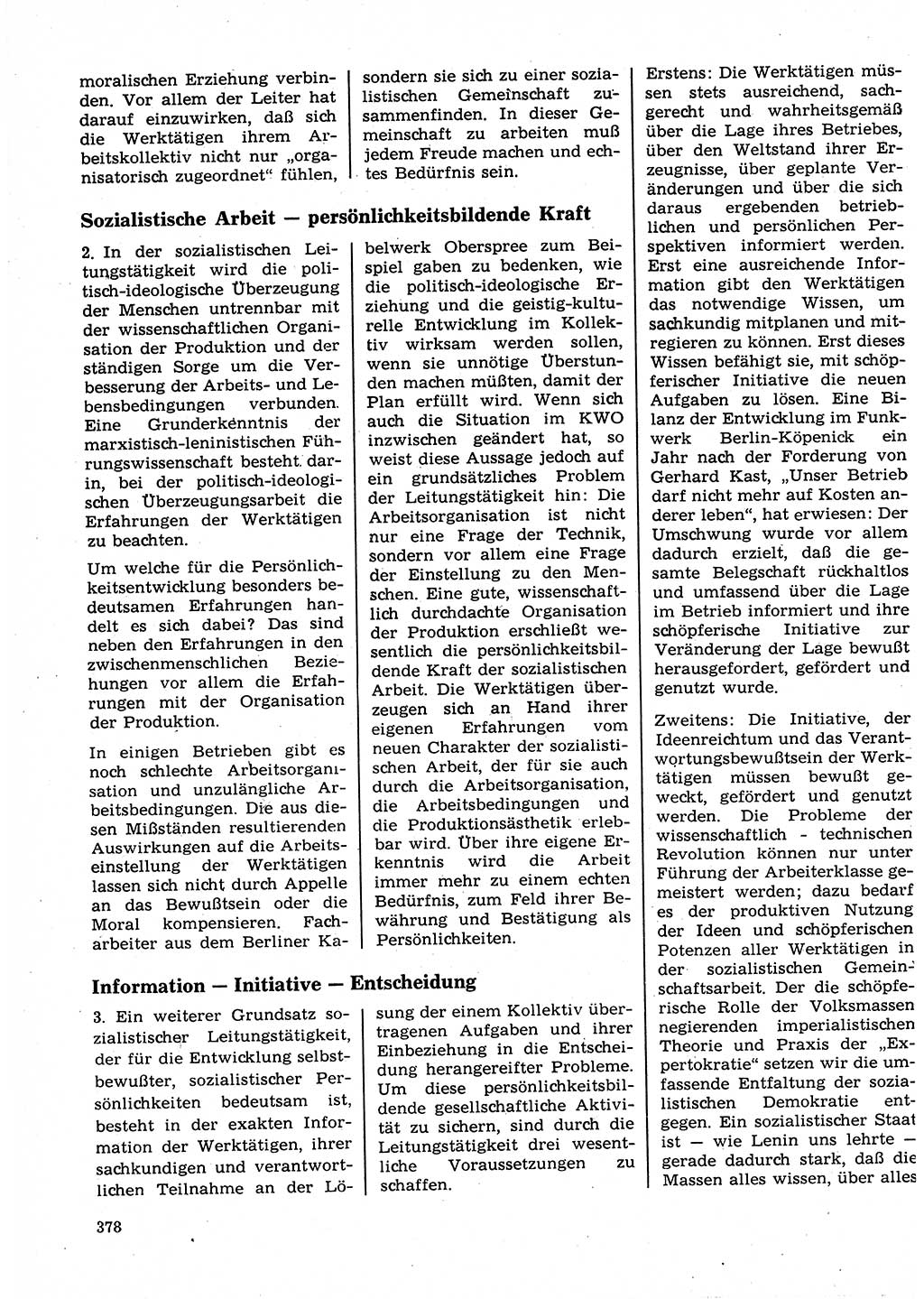 Neuer Weg (NW), Organ des Zentralkomitees (ZK) der SED (Sozialistische Einheitspartei Deutschlands) für Fragen des Parteilebens, 23. Jahrgang [Deutsche Demokratische Republik (DDR)] 1968, Seite 378 (NW ZK SED DDR 1968, S. 378)