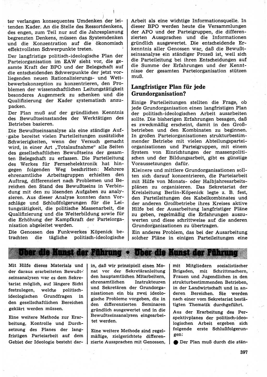 Neuer Weg (NW), Organ des Zentralkomitees (ZK) der SED (Sozialistische Einheitspartei Deutschlands) für Fragen des Parteilebens, 23. Jahrgang [Deutsche Demokratische Republik (DDR)] 1968, Seite 397 (NW ZK SED DDR 1968, S. 397)