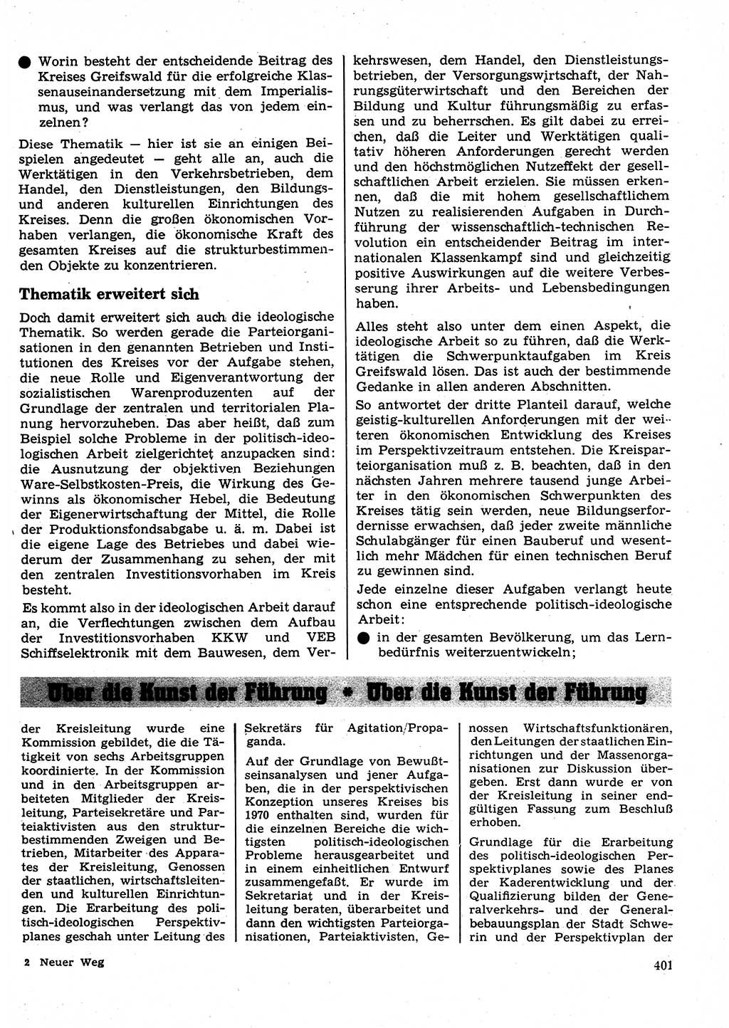 Neuer Weg (NW), Organ des Zentralkomitees (ZK) der SED (Sozialistische Einheitspartei Deutschlands) für Fragen des Parteilebens, 23. Jahrgang [Deutsche Demokratische Republik (DDR)] 1968, Seite 401 (NW ZK SED DDR 1968, S. 401)