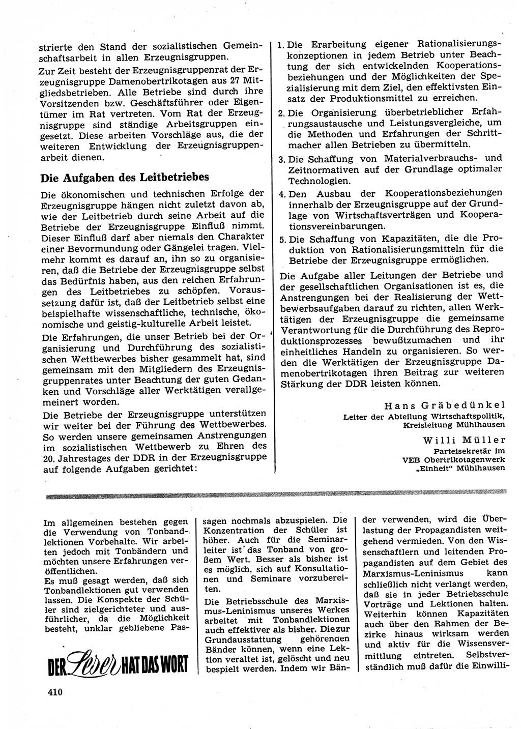Neuer Weg (NW), Organ des Zentralkomitees (ZK) der SED (Sozialistische Einheitspartei Deutschlands) für Fragen des Parteilebens, 23. Jahrgang [Deutsche Demokratische Republik (DDR)] 1968, Seite 410 (NW ZK SED DDR 1968, S. 410)