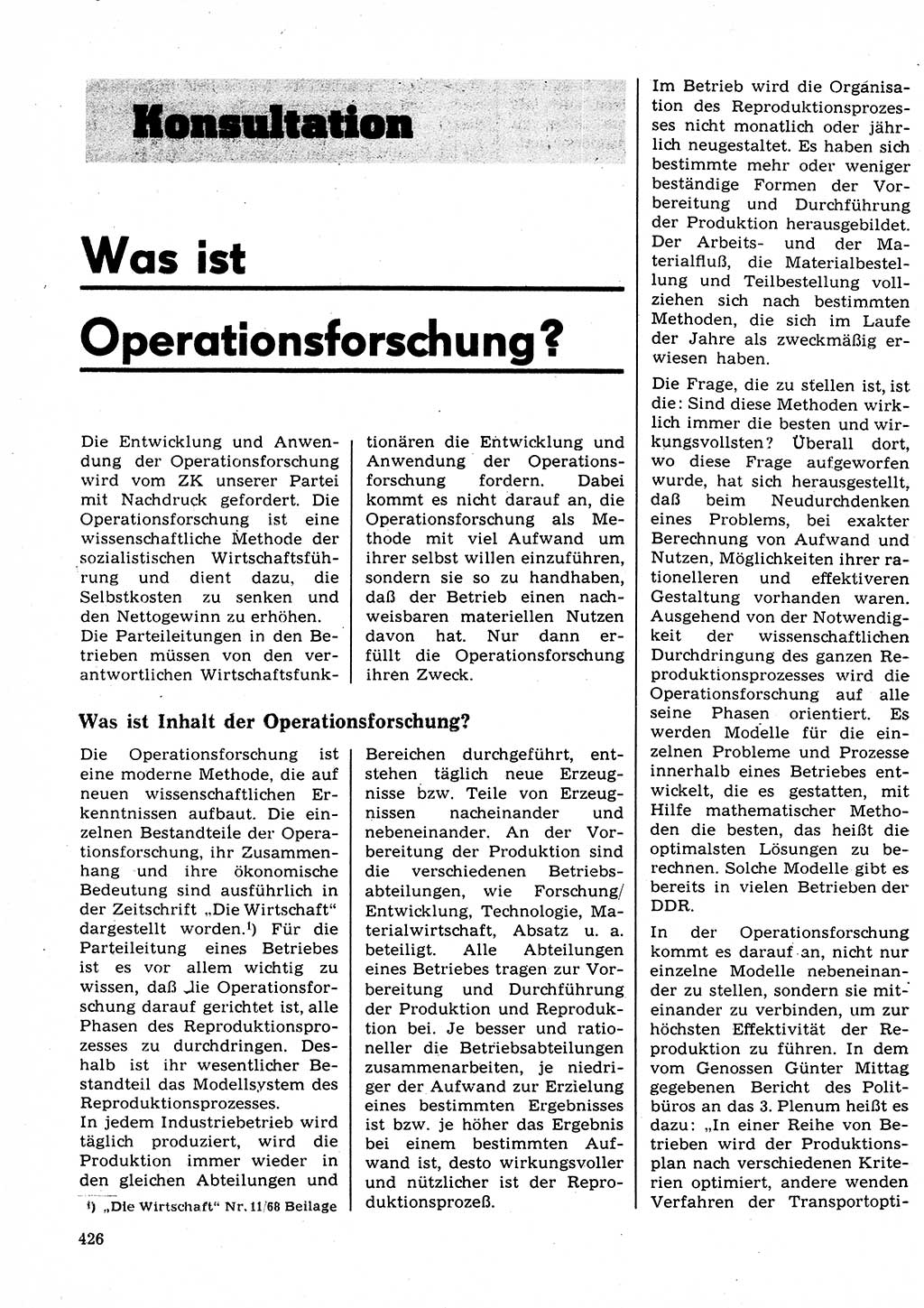 Neuer Weg (NW), Organ des Zentralkomitees (ZK) der SED (Sozialistische Einheitspartei Deutschlands) für Fragen des Parteilebens, 23. Jahrgang [Deutsche Demokratische Republik (DDR)] 1968, Seite 426 (NW ZK SED DDR 1968, S. 426)