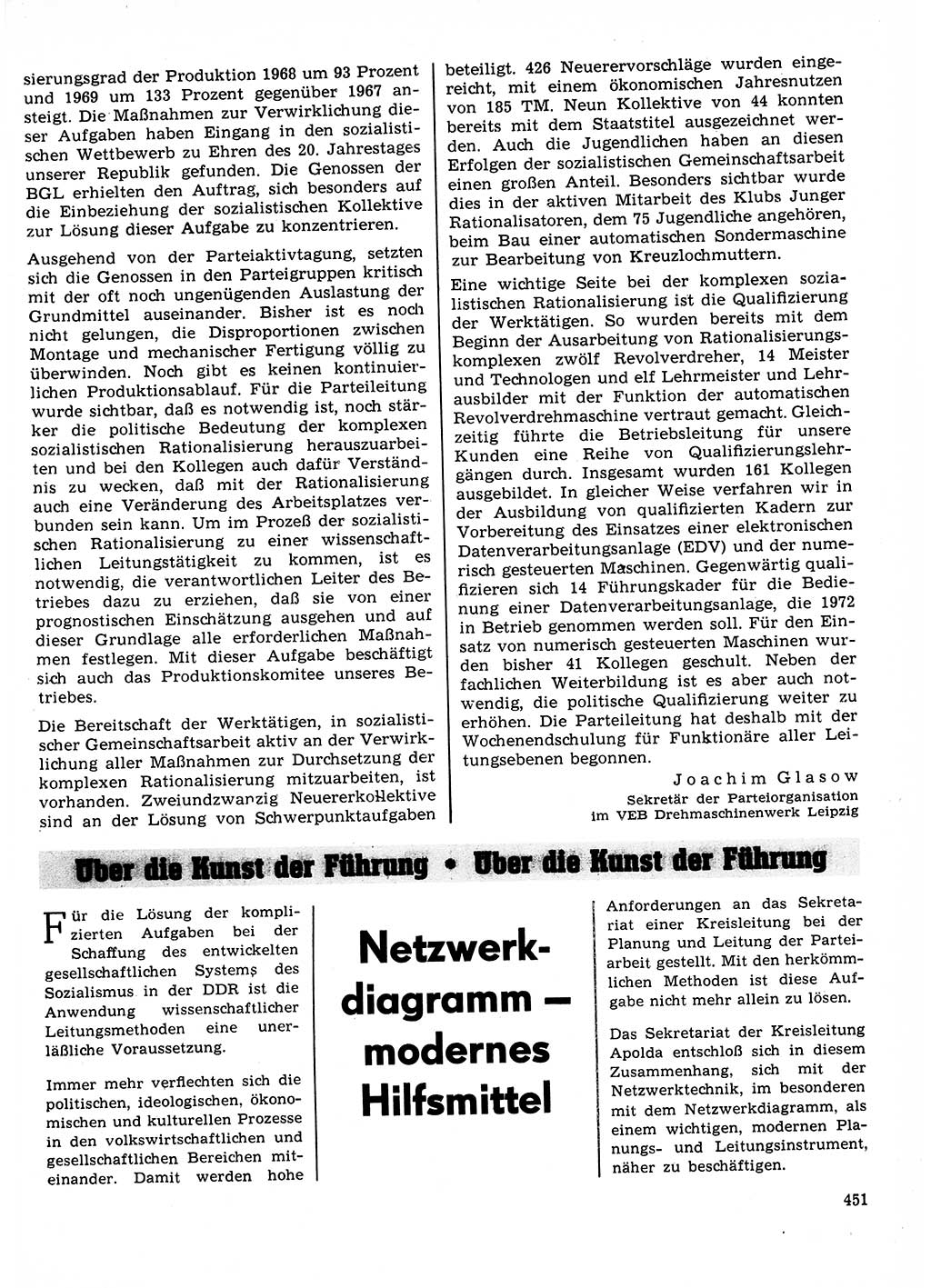 Neuer Weg (NW), Organ des Zentralkomitees (ZK) der SED (Sozialistische Einheitspartei Deutschlands) für Fragen des Parteilebens, 23. Jahrgang [Deutsche Demokratische Republik (DDR)] 1968, Seite 451 (NW ZK SED DDR 1968, S. 451)