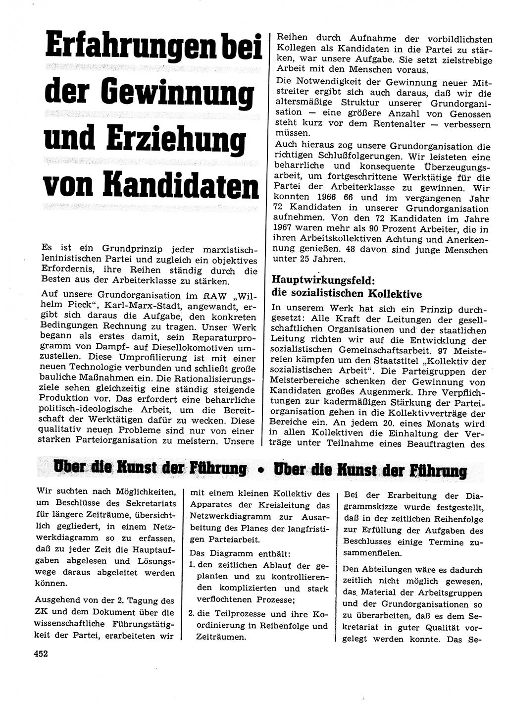 Neuer Weg (NW), Organ des Zentralkomitees (ZK) der SED (Sozialistische Einheitspartei Deutschlands) für Fragen des Parteilebens, 23. Jahrgang [Deutsche Demokratische Republik (DDR)] 1968, Seite 452 (NW ZK SED DDR 1968, S. 452)