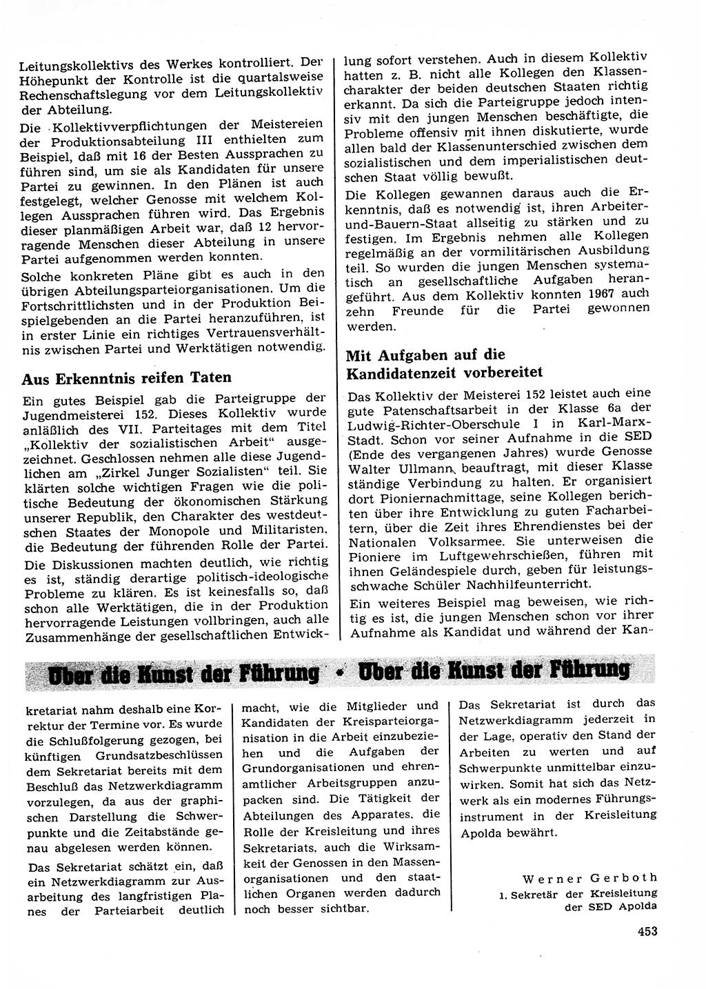 Neuer Weg (NW), Organ des Zentralkomitees (ZK) der SED (Sozialistische Einheitspartei Deutschlands) für Fragen des Parteilebens, 23. Jahrgang [Deutsche Demokratische Republik (DDR)] 1968, Seite 453 (NW ZK SED DDR 1968, S. 453)