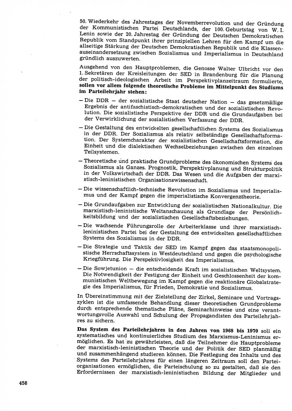 Neuer Weg (NW), Organ des Zentralkomitees (ZK) der SED (Sozialistische Einheitspartei Deutschlands) für Fragen des Parteilebens, 23. Jahrgang [Deutsche Demokratische Republik (DDR)] 1968, Seite 458 (NW ZK SED DDR 1968, S. 458)