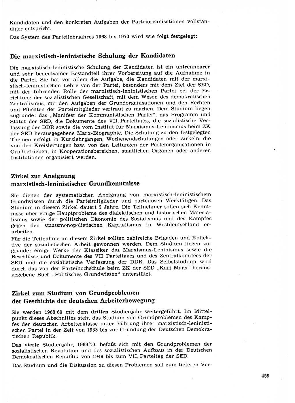 Neuer Weg (NW), Organ des Zentralkomitees (ZK) der SED (Sozialistische Einheitspartei Deutschlands) für Fragen des Parteilebens, 23. Jahrgang [Deutsche Demokratische Republik (DDR)] 1968, Seite 459 (NW ZK SED DDR 1968, S. 459)