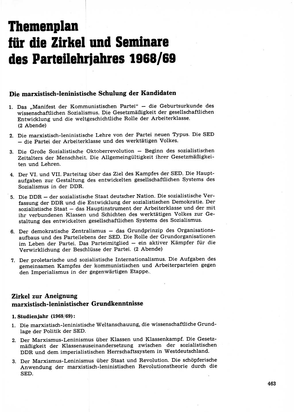 Neuer Weg (NW), Organ des Zentralkomitees (ZK) der SED (Sozialistische Einheitspartei Deutschlands) für Fragen des Parteilebens, 23. Jahrgang [Deutsche Demokratische Republik (DDR)] 1968, Seite 463 (NW ZK SED DDR 1968, S. 463)