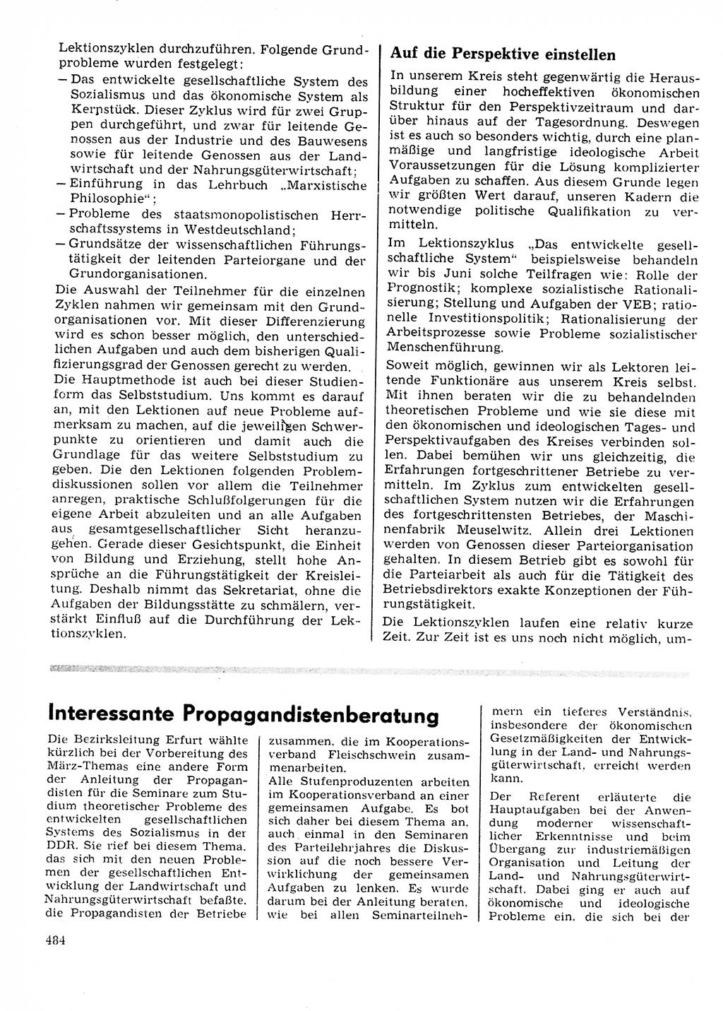 Neuer Weg (NW), Organ des Zentralkomitees (ZK) der SED (Sozialistische Einheitspartei Deutschlands) für Fragen des Parteilebens, 23. Jahrgang [Deutsche Demokratische Republik (DDR)] 1968, Seite 484 (NW ZK SED DDR 1968, S. 484)