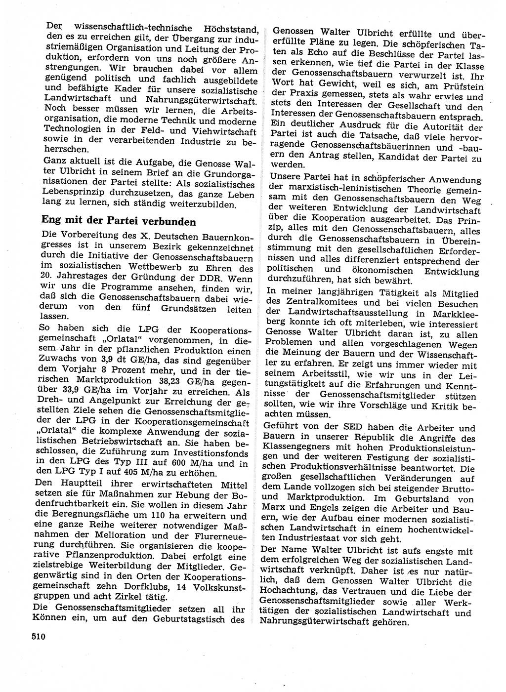 Neuer Weg (NW), Organ des Zentralkomitees (ZK) der SED (Sozialistische Einheitspartei Deutschlands) für Fragen des Parteilebens, 23. Jahrgang [Deutsche Demokratische Republik (DDR)] 1968, Seite 510 (NW ZK SED DDR 1968, S. 510)