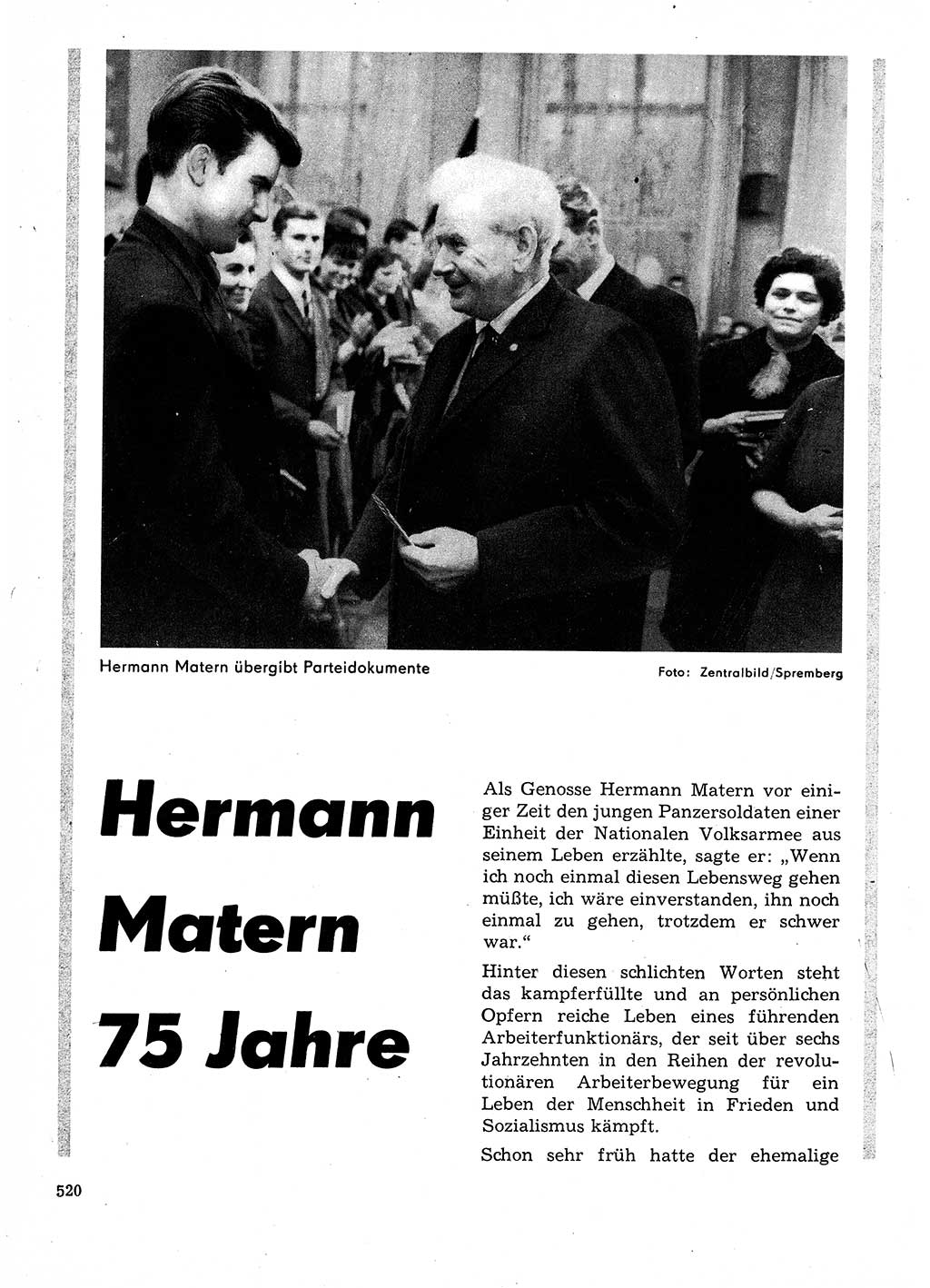 Neuer Weg (NW), Organ des Zentralkomitees (ZK) der SED (Sozialistische Einheitspartei Deutschlands) für Fragen des Parteilebens, 23. Jahrgang [Deutsche Demokratische Republik (DDR)] 1968, Seite 520 (NW ZK SED DDR 1968, S. 520)