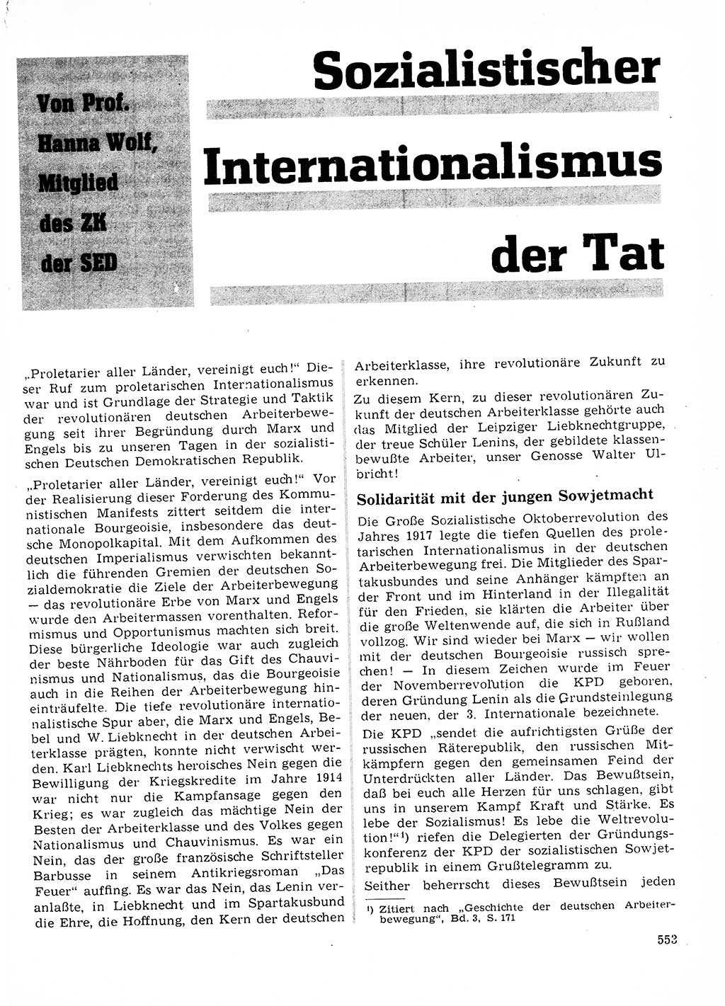 Neuer Weg (NW), Organ des Zentralkomitees (ZK) der SED (Sozialistische Einheitspartei Deutschlands) für Fragen des Parteilebens, 23. Jahrgang [Deutsche Demokratische Republik (DDR)] 1968, Seite 553 (NW ZK SED DDR 1968, S. 553)