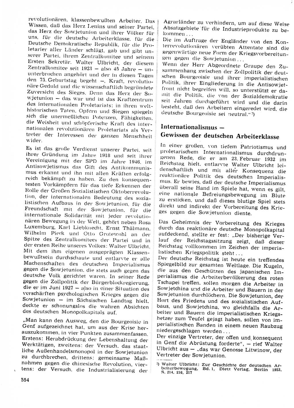 Neuer Weg (NW), Organ des Zentralkomitees (ZK) der SED (Sozialistische Einheitspartei Deutschlands) für Fragen des Parteilebens, 23. Jahrgang [Deutsche Demokratische Republik (DDR)] 1968, Seite 554 (NW ZK SED DDR 1968, S. 554)