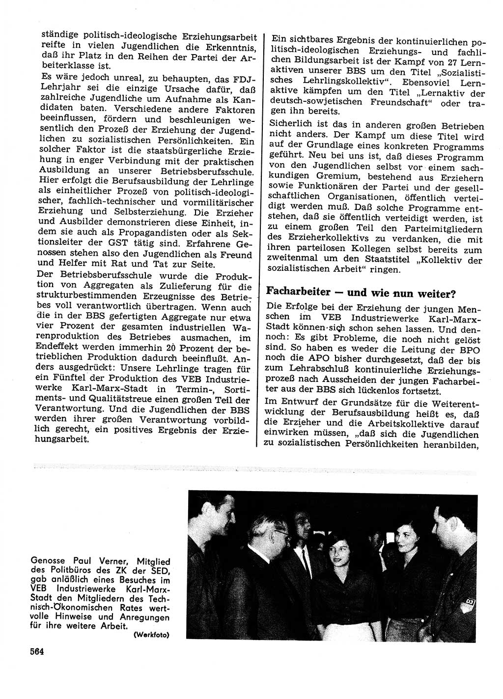 Neuer Weg (NW), Organ des Zentralkomitees (ZK) der SED (Sozialistische Einheitspartei Deutschlands) für Fragen des Parteilebens, 23. Jahrgang [Deutsche Demokratische Republik (DDR)] 1968, Seite 564 (NW ZK SED DDR 1968, S. 564)