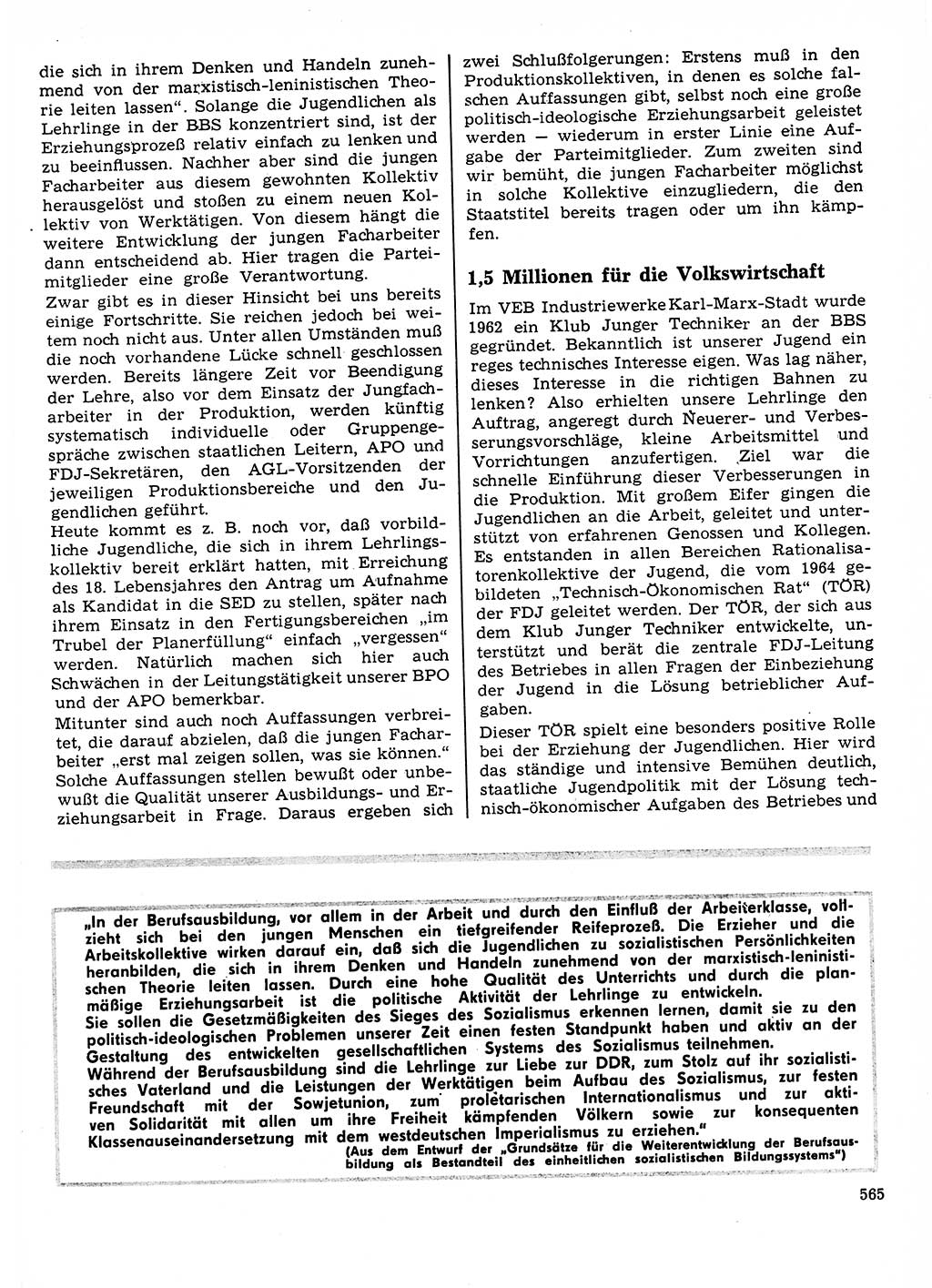 Neuer Weg (NW), Organ des Zentralkomitees (ZK) der SED (Sozialistische Einheitspartei Deutschlands) für Fragen des Parteilebens, 23. Jahrgang [Deutsche Demokratische Republik (DDR)] 1968, Seite 565 (NW ZK SED DDR 1968, S. 565)