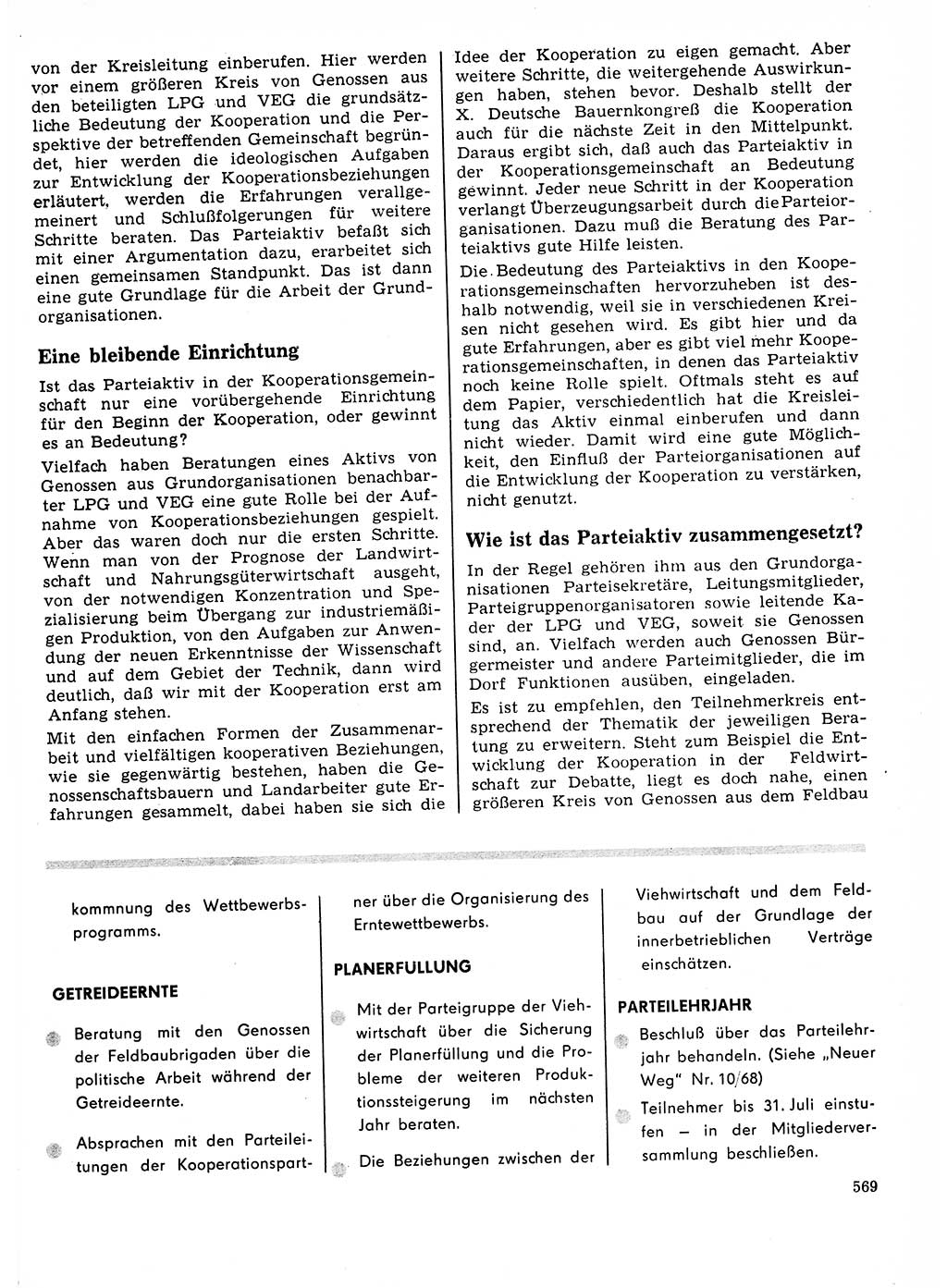 Neuer Weg (NW), Organ des Zentralkomitees (ZK) der SED (Sozialistische Einheitspartei Deutschlands) für Fragen des Parteilebens, 23. Jahrgang [Deutsche Demokratische Republik (DDR)] 1968, Seite 569 (NW ZK SED DDR 1968, S. 569)