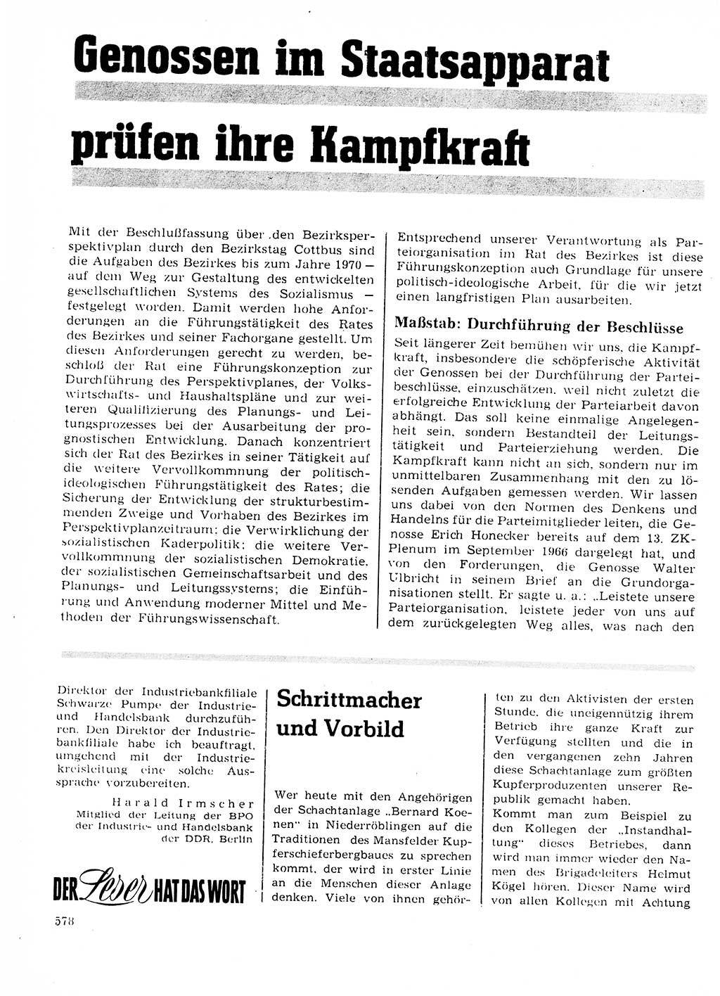 Neuer Weg (NW), Organ des Zentralkomitees (ZK) der SED (Sozialistische Einheitspartei Deutschlands) für Fragen des Parteilebens, 23. Jahrgang [Deutsche Demokratische Republik (DDR)] 1968, Seite 578 (NW ZK SED DDR 1968, S. 578)