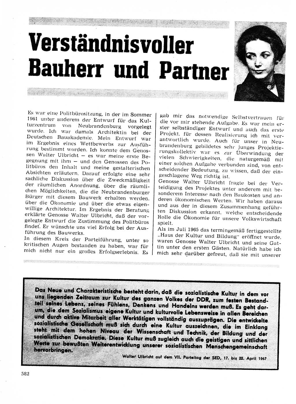 Neuer Weg (NW), Organ des Zentralkomitees (ZK) der SED (Sozialistische Einheitspartei Deutschlands) für Fragen des Parteilebens, 23. Jahrgang [Deutsche Demokratische Republik (DDR)] 1968, Seite 582 (NW ZK SED DDR 1968, S. 582)