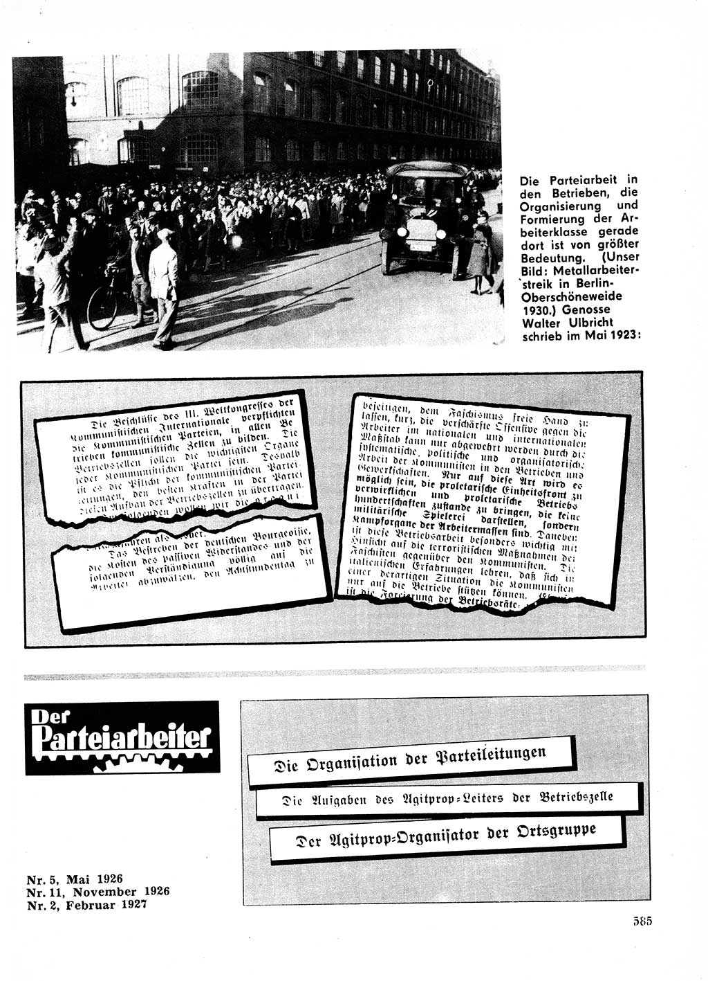 Neuer Weg (NW), Organ des Zentralkomitees (ZK) der SED (Sozialistische Einheitspartei Deutschlands) für Fragen des Parteilebens, 23. Jahrgang [Deutsche Demokratische Republik (DDR)] 1968, Seite 585 (NW ZK SED DDR 1968, S. 585)