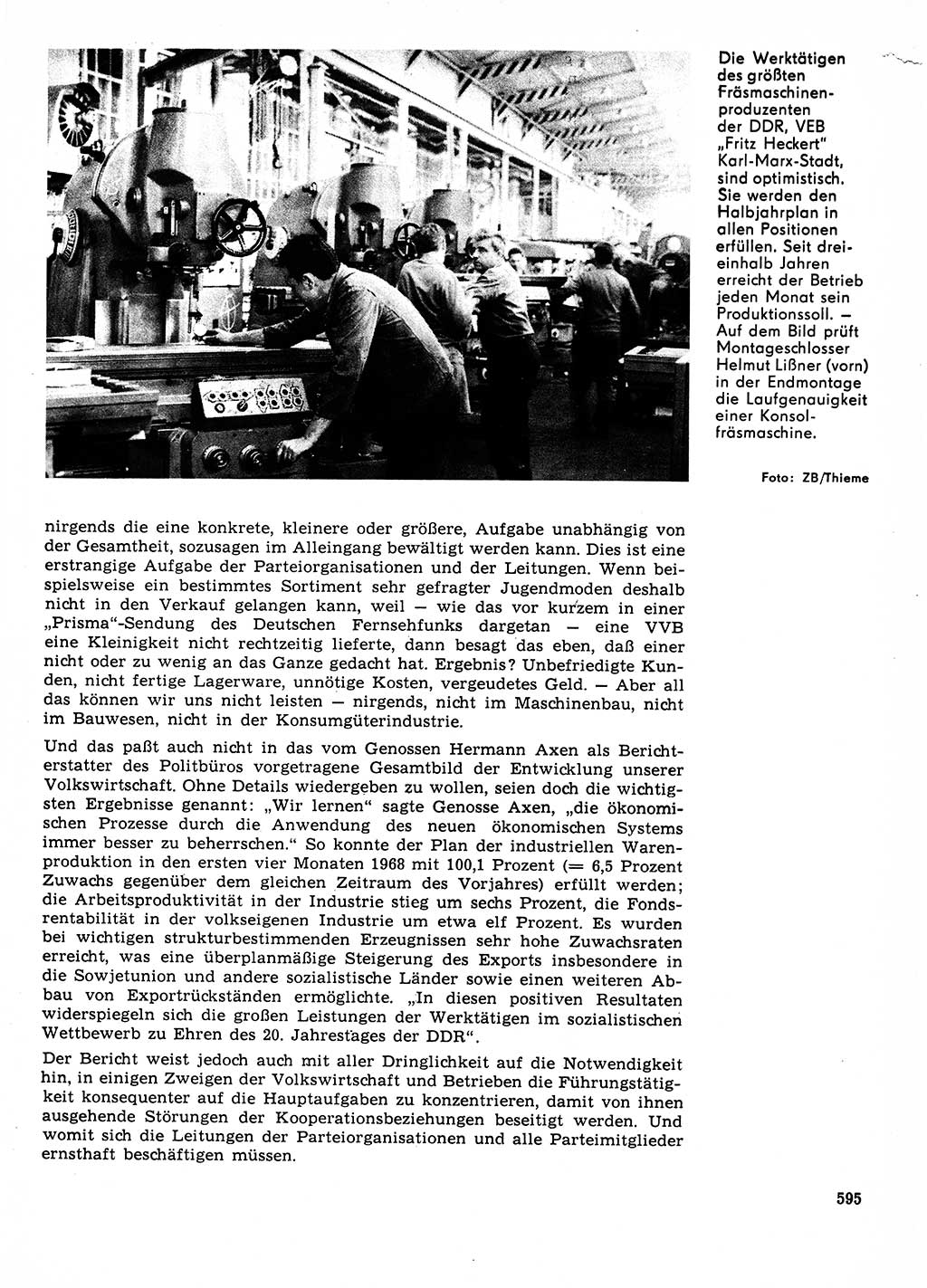 Neuer Weg (NW), Organ des Zentralkomitees (ZK) der SED (Sozialistische Einheitspartei Deutschlands) für Fragen des Parteilebens, 23. Jahrgang [Deutsche Demokratische Republik (DDR)] 1968, Seite 595 (NW ZK SED DDR 1968, S. 595)