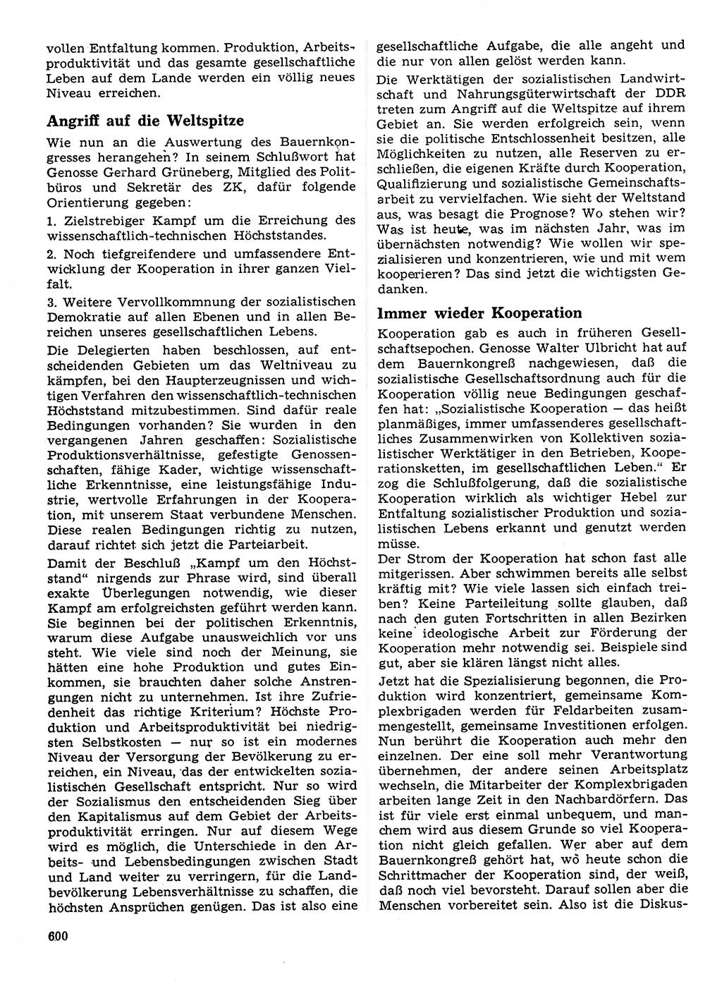 Neuer Weg (NW), Organ des Zentralkomitees (ZK) der SED (Sozialistische Einheitspartei Deutschlands) für Fragen des Parteilebens, 23. Jahrgang [Deutsche Demokratische Republik (DDR)] 1968, Seite 600 (NW ZK SED DDR 1968, S. 600)