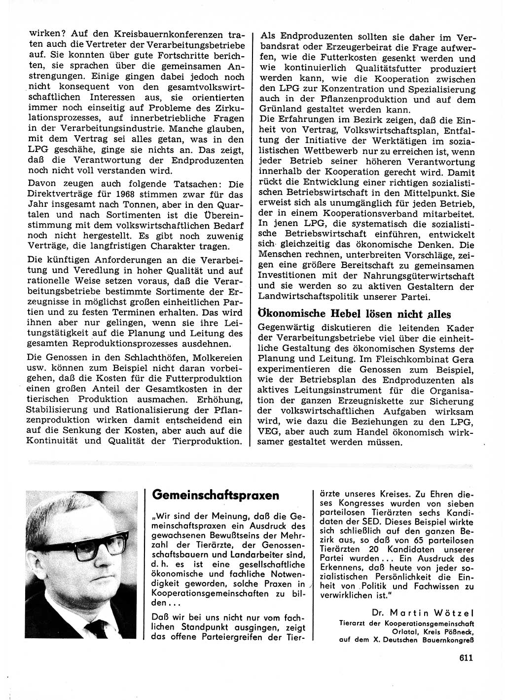 Neuer Weg (NW), Organ des Zentralkomitees (ZK) der SED (Sozialistische Einheitspartei Deutschlands) für Fragen des Parteilebens, 23. Jahrgang [Deutsche Demokratische Republik (DDR)] 1968, Seite 611 (NW ZK SED DDR 1968, S. 611)