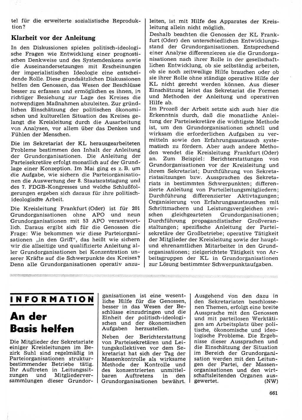 Neuer Weg (NW), Organ des Zentralkomitees (ZK) der SED (Sozialistische Einheitspartei Deutschlands) für Fragen des Parteilebens, 23. Jahrgang [Deutsche Demokratische Republik (DDR)] 1968, Seite 661 (NW ZK SED DDR 1968, S. 661)