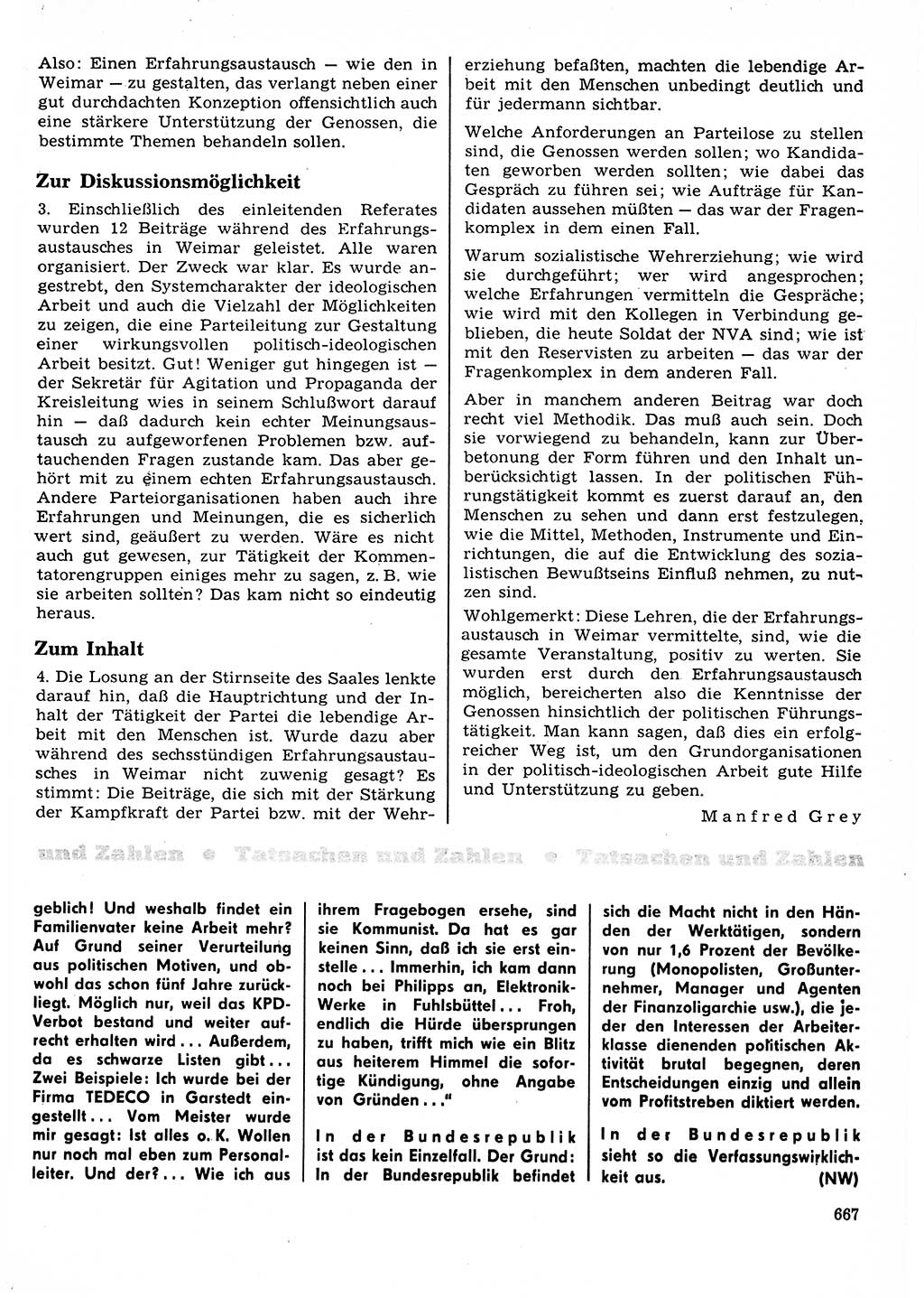 Neuer Weg (NW), Organ des Zentralkomitees (ZK) der SED (Sozialistische Einheitspartei Deutschlands) für Fragen des Parteilebens, 23. Jahrgang [Deutsche Demokratische Republik (DDR)] 1968, Seite 667 (NW ZK SED DDR 1968, S. 667)