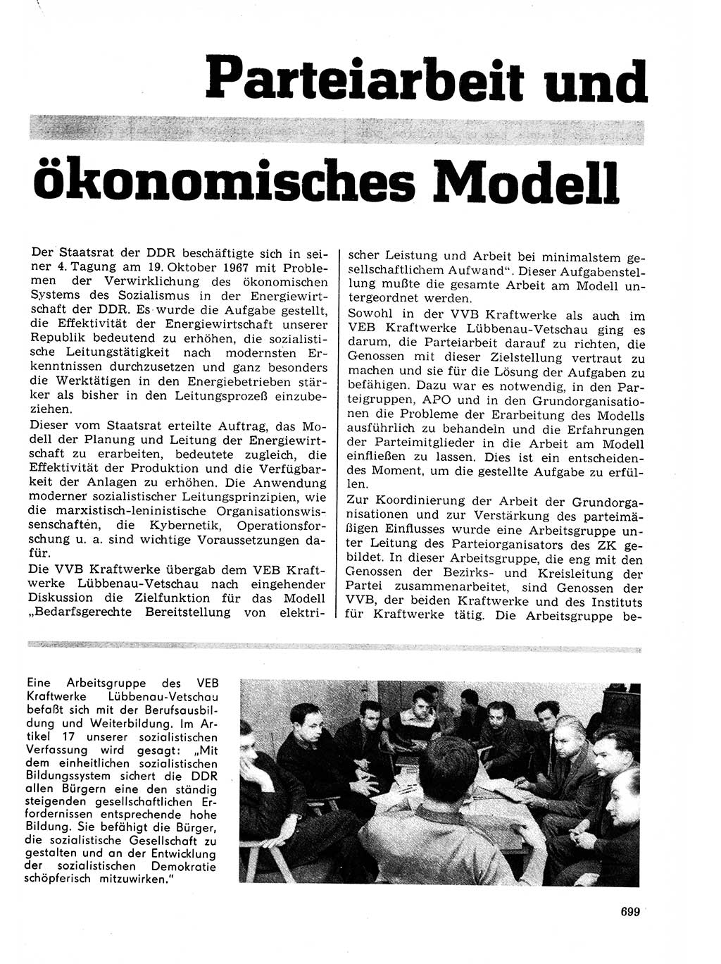 Neuer Weg (NW), Organ des Zentralkomitees (ZK) der SED (Sozialistische Einheitspartei Deutschlands) fÃ¼r Fragen des Parteilebens, 23. Jahrgang [Deutsche Demokratische Republik (DDR)] 1968, Seite 699 (NW ZK SED DDR 1968, S. 699)