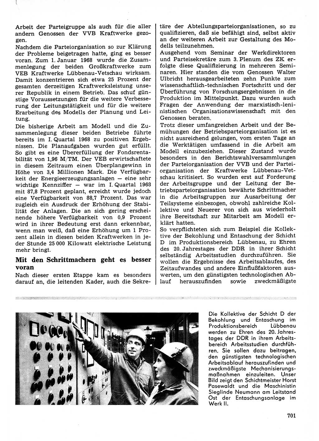 Neuer Weg (NW), Organ des Zentralkomitees (ZK) der SED (Sozialistische Einheitspartei Deutschlands) für Fragen des Parteilebens, 23. Jahrgang [Deutsche Demokratische Republik (DDR)] 1968, Seite 701 (NW ZK SED DDR 1968, S. 701)