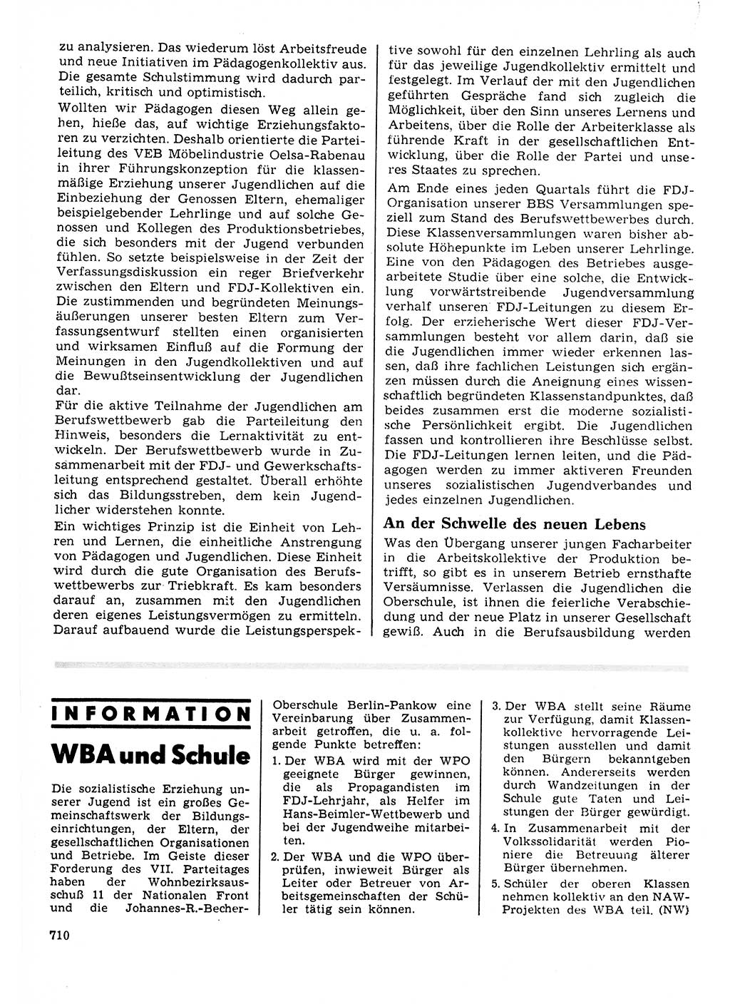 Neuer Weg (NW), Organ des Zentralkomitees (ZK) der SED (Sozialistische Einheitspartei Deutschlands) für Fragen des Parteilebens, 23. Jahrgang [Deutsche Demokratische Republik (DDR)] 1968, Seite 710 (NW ZK SED DDR 1968, S. 710)