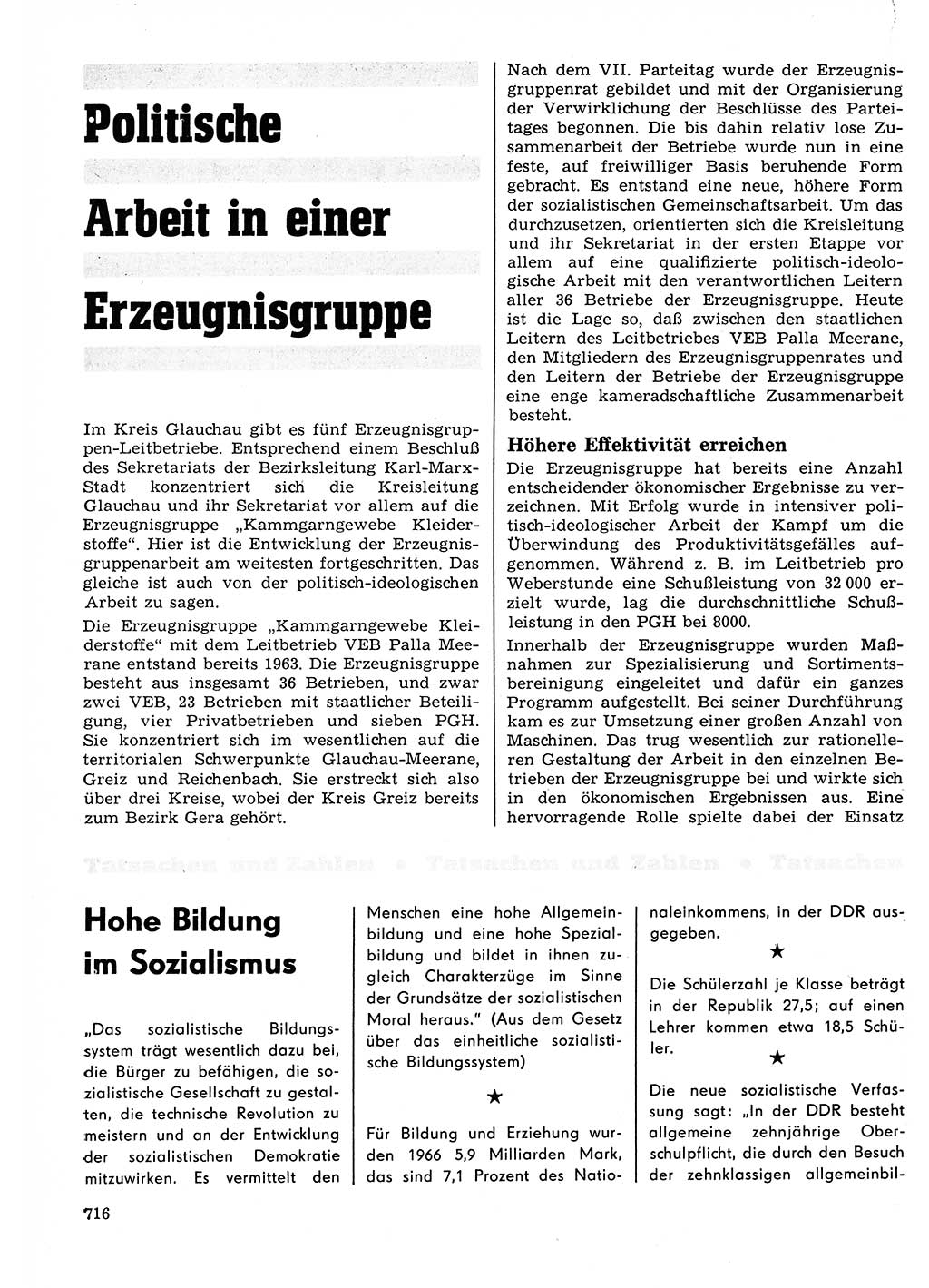 Neuer Weg (NW), Organ des Zentralkomitees (ZK) der SED (Sozialistische Einheitspartei Deutschlands) für Fragen des Parteilebens, 23. Jahrgang [Deutsche Demokratische Republik (DDR)] 1968, Seite 716 (NW ZK SED DDR 1968, S. 716)