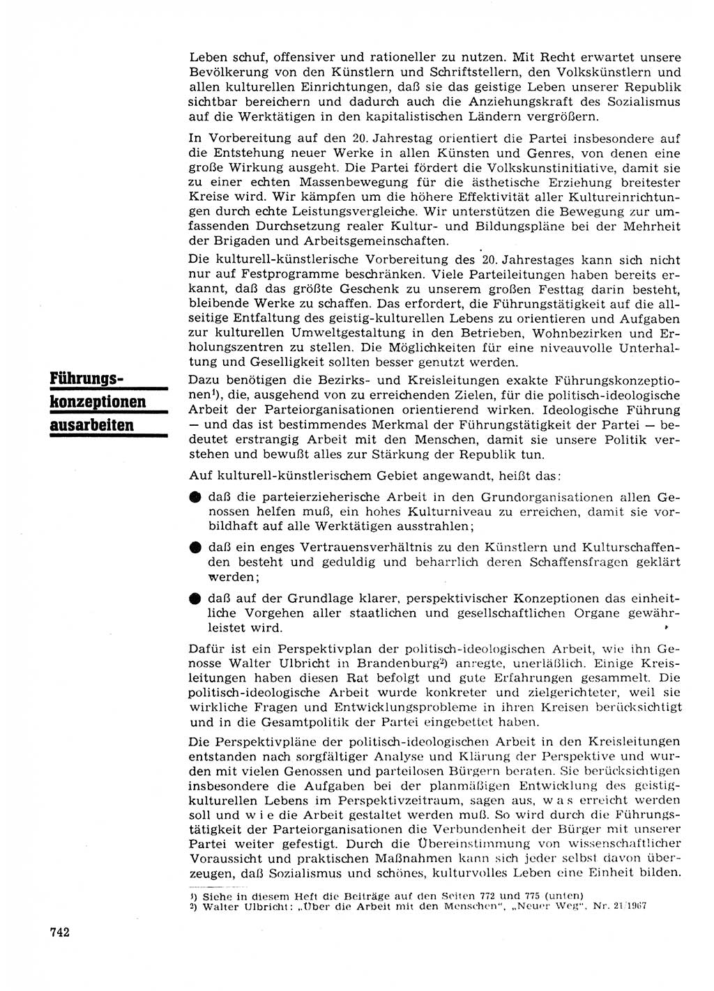 Neuer Weg (NW), Organ des Zentralkomitees (ZK) der SED (Sozialistische Einheitspartei Deutschlands) für Fragen des Parteilebens, 23. Jahrgang [Deutsche Demokratische Republik (DDR)] 1968, Seite 742 (NW ZK SED DDR 1968, S. 742)