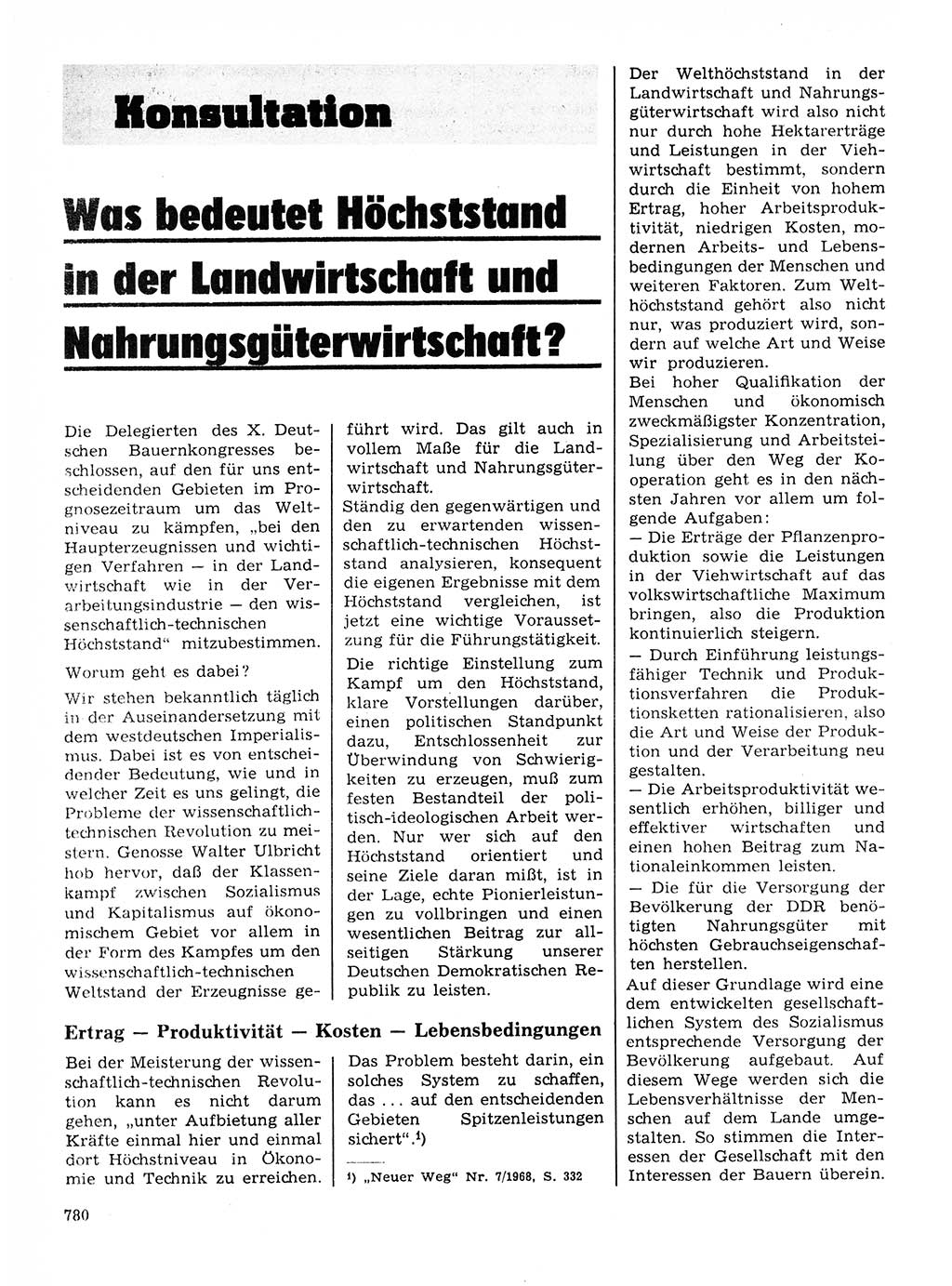 Neuer Weg (NW), Organ des Zentralkomitees (ZK) der SED (Sozialistische Einheitspartei Deutschlands) für Fragen des Parteilebens, 23. Jahrgang [Deutsche Demokratische Republik (DDR)] 1968, Seite 764 (NW ZK SED DDR 1968, S. 764)