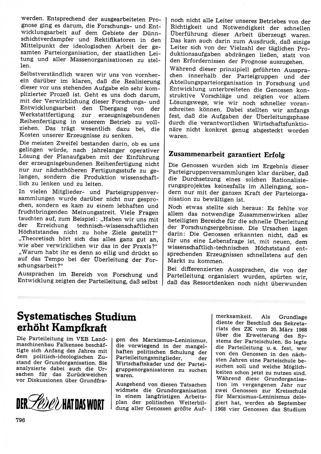 Neuer Weg (NW), Organ des Zentralkomitees (ZK) der SED (Sozialistische Einheitspartei Deutschlands) für Fragen des Parteilebens, 23. Jahrgang [Deutsche Demokratische Republik (DDR)] 1968, Seite 780 (NW ZK SED DDR 1968, S. 780)