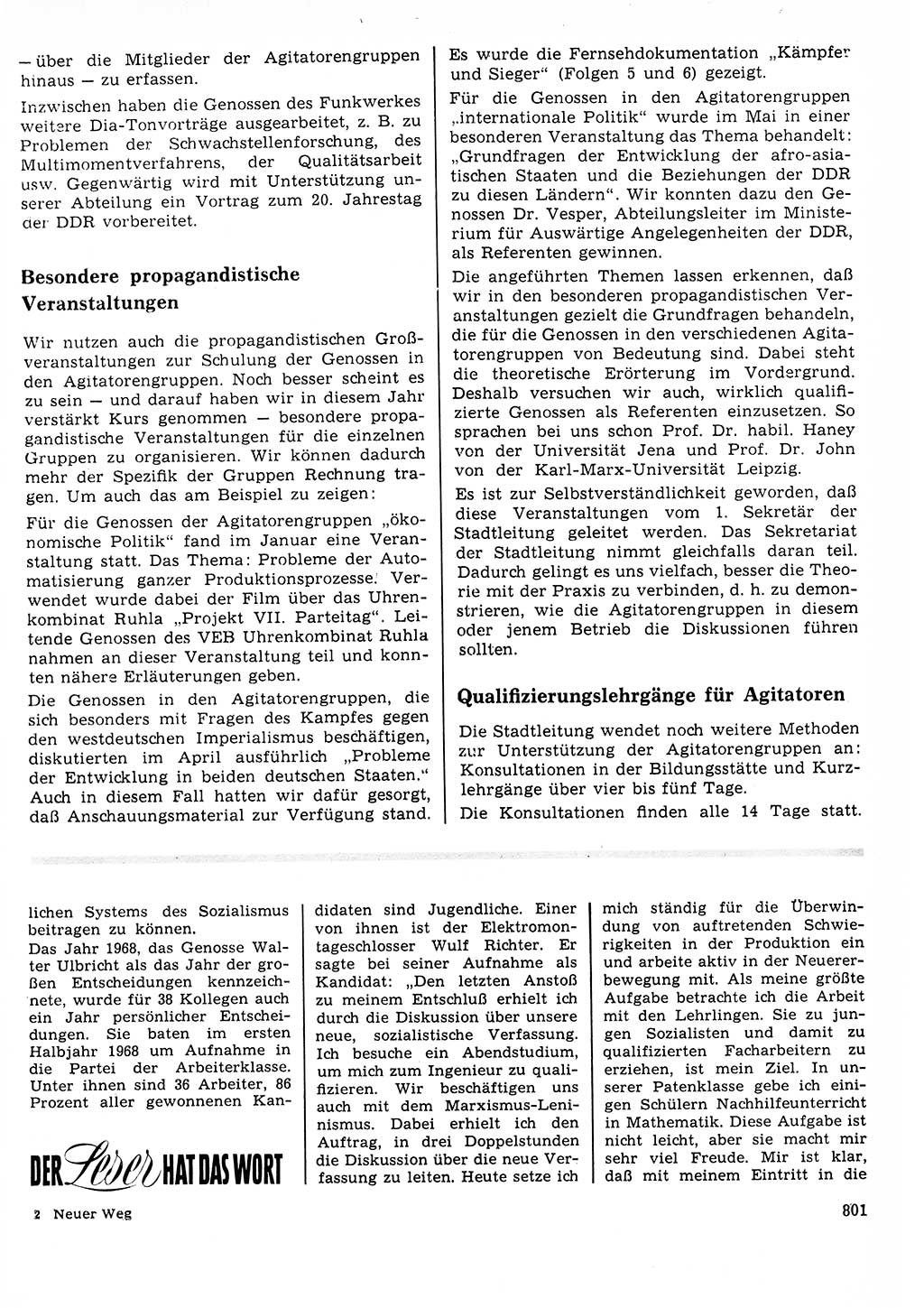 Neuer Weg (NW), Organ des Zentralkomitees (ZK) der SED (Sozialistische Einheitspartei Deutschlands) für Fragen des Parteilebens, 23. Jahrgang [Deutsche Demokratische Republik (DDR)] 1968, Seite 785 (NW ZK SED DDR 1968, S. 785)