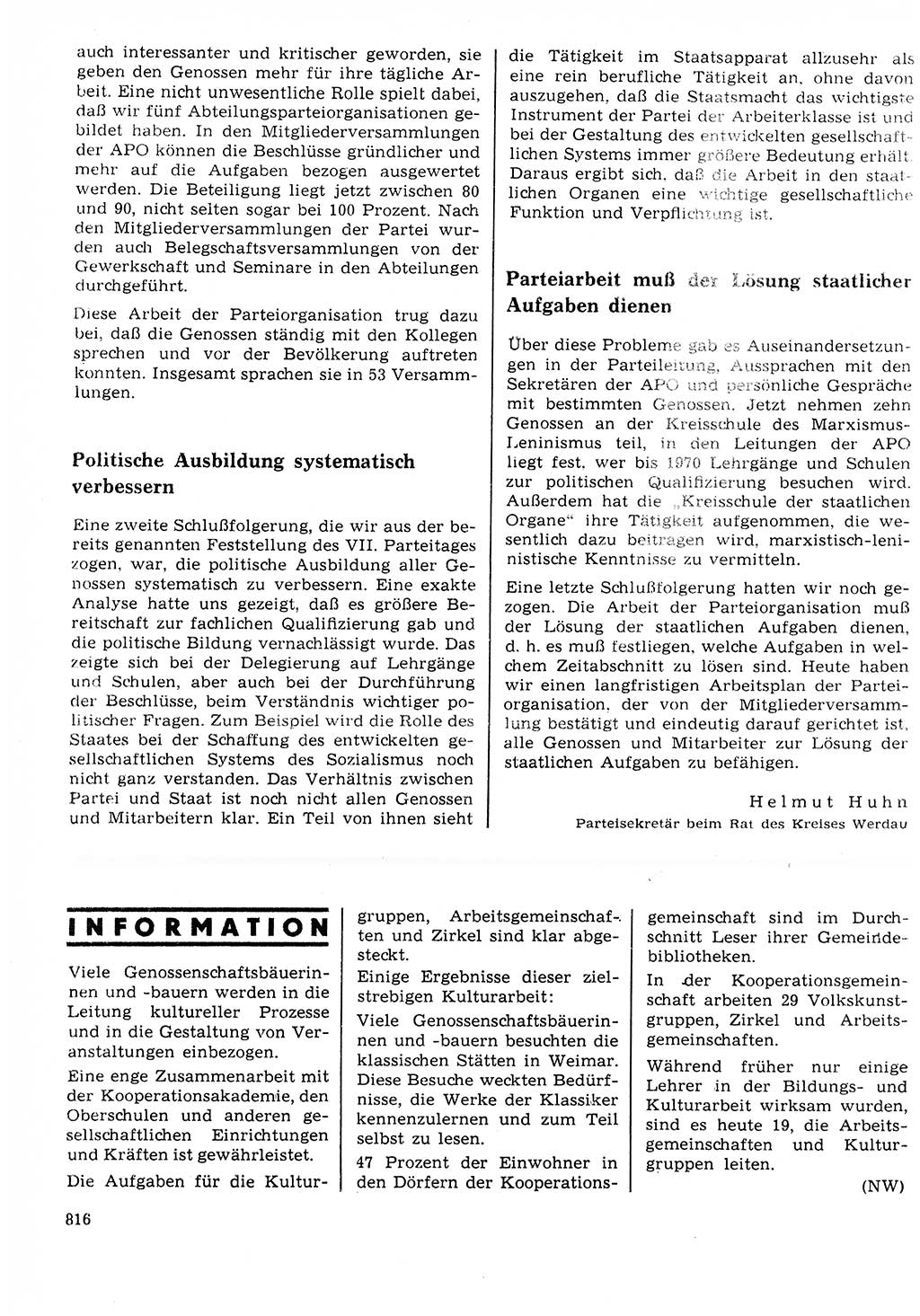 Neuer Weg (NW), Organ des Zentralkomitees (ZK) der SED (Sozialistische Einheitspartei Deutschlands) für Fragen des Parteilebens, 23. Jahrgang [Deutsche Demokratische Republik (DDR)] 1968, Seite 800 (NW ZK SED DDR 1968, S. 800)
