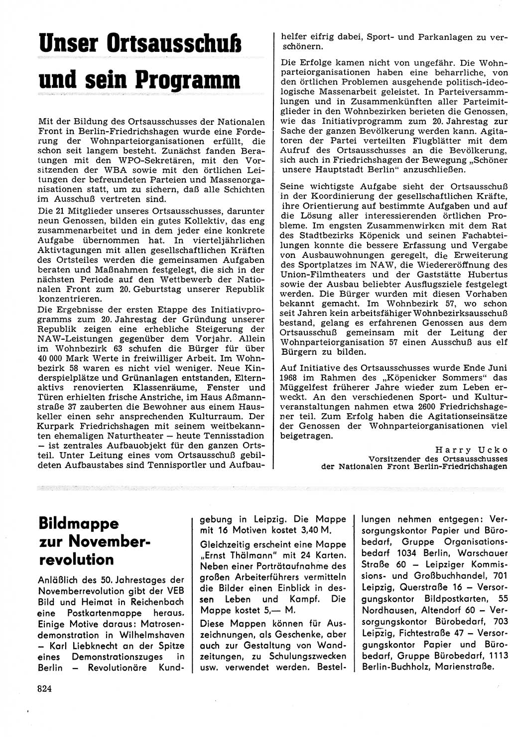 Neuer Weg (NW), Organ des Zentralkomitees (ZK) der SED (Sozialistische Einheitspartei Deutschlands) für Fragen des Parteilebens, 23. Jahrgang [Deutsche Demokratische Republik (DDR)] 1968, Seite 808 (NW ZK SED DDR 1968, S. 808)