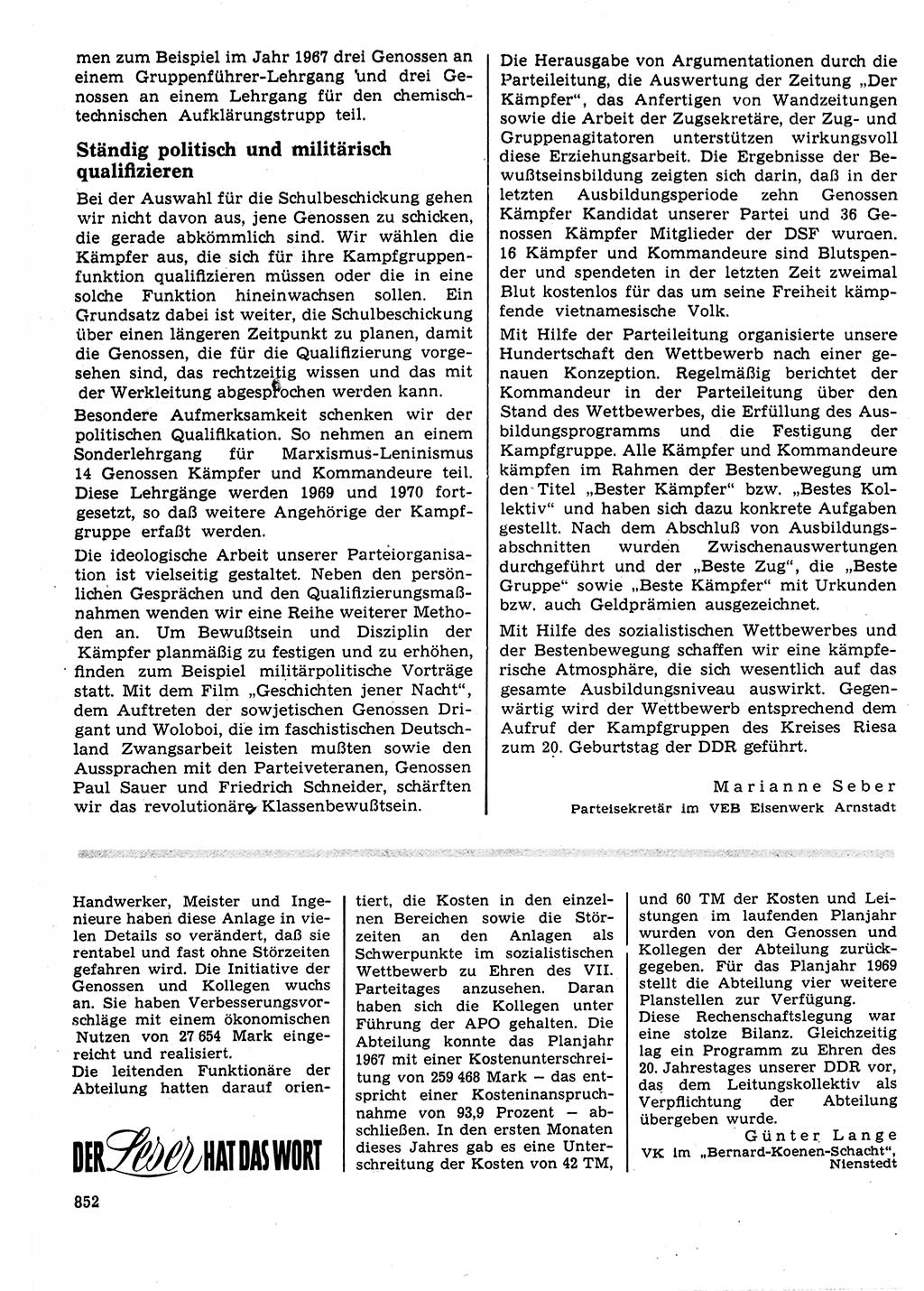 Neuer Weg (NW), Organ des Zentralkomitees (ZK) der SED (Sozialistische Einheitspartei Deutschlands) für Fragen des Parteilebens, 23. Jahrgang [Deutsche Demokratische Republik (DDR)] 1968, Seite 836 (NW ZK SED DDR 1968, S. 836)