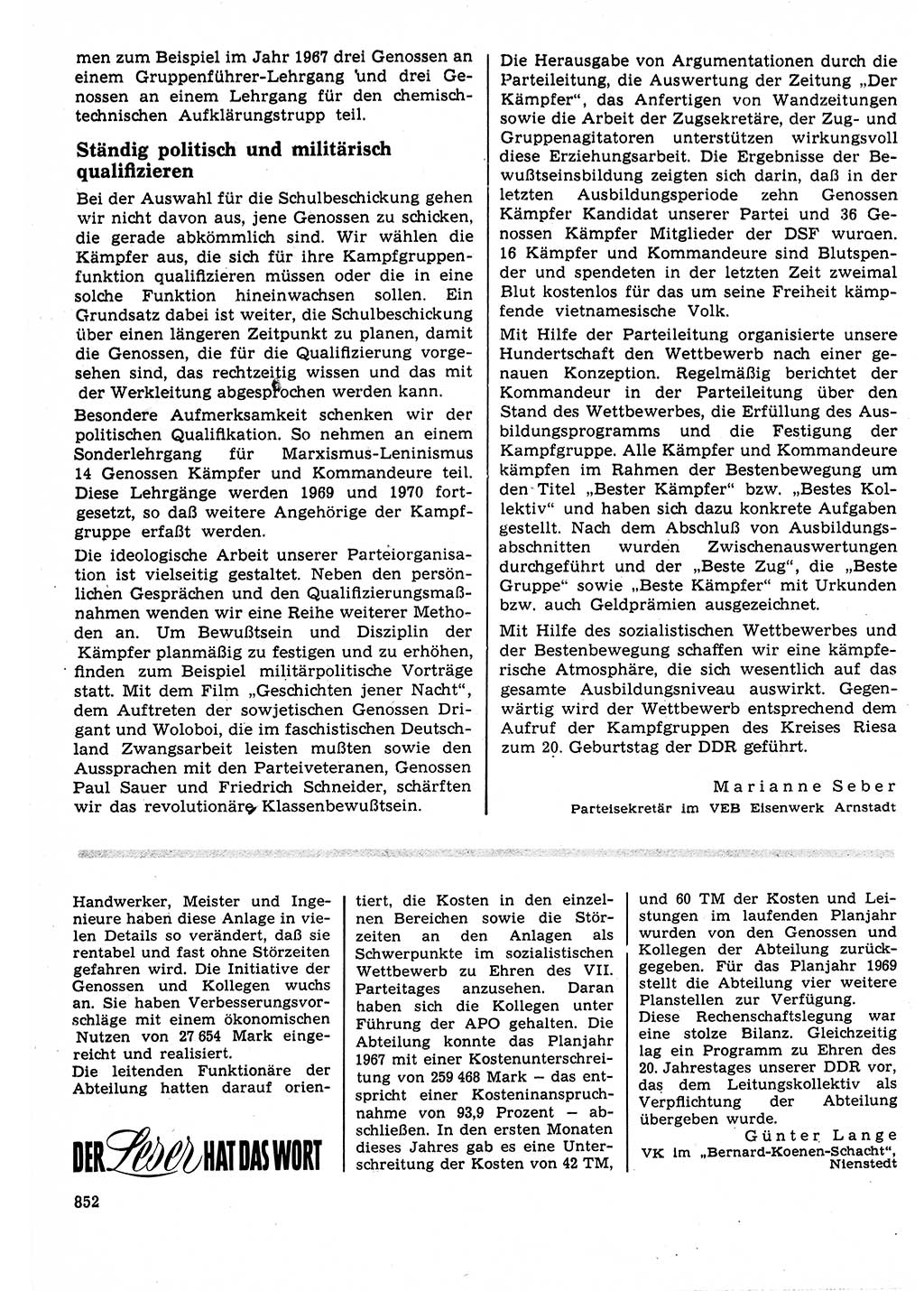 Neuer Weg (NW), Organ des Zentralkomitees (ZK) der SED (Sozialistische Einheitspartei Deutschlands) für Fragen des Parteilebens, 23. Jahrgang [Deutsche Demokratische Republik (DDR)] 1968, Seite 836 (NW ZK SED DDR 1968, S. 836)