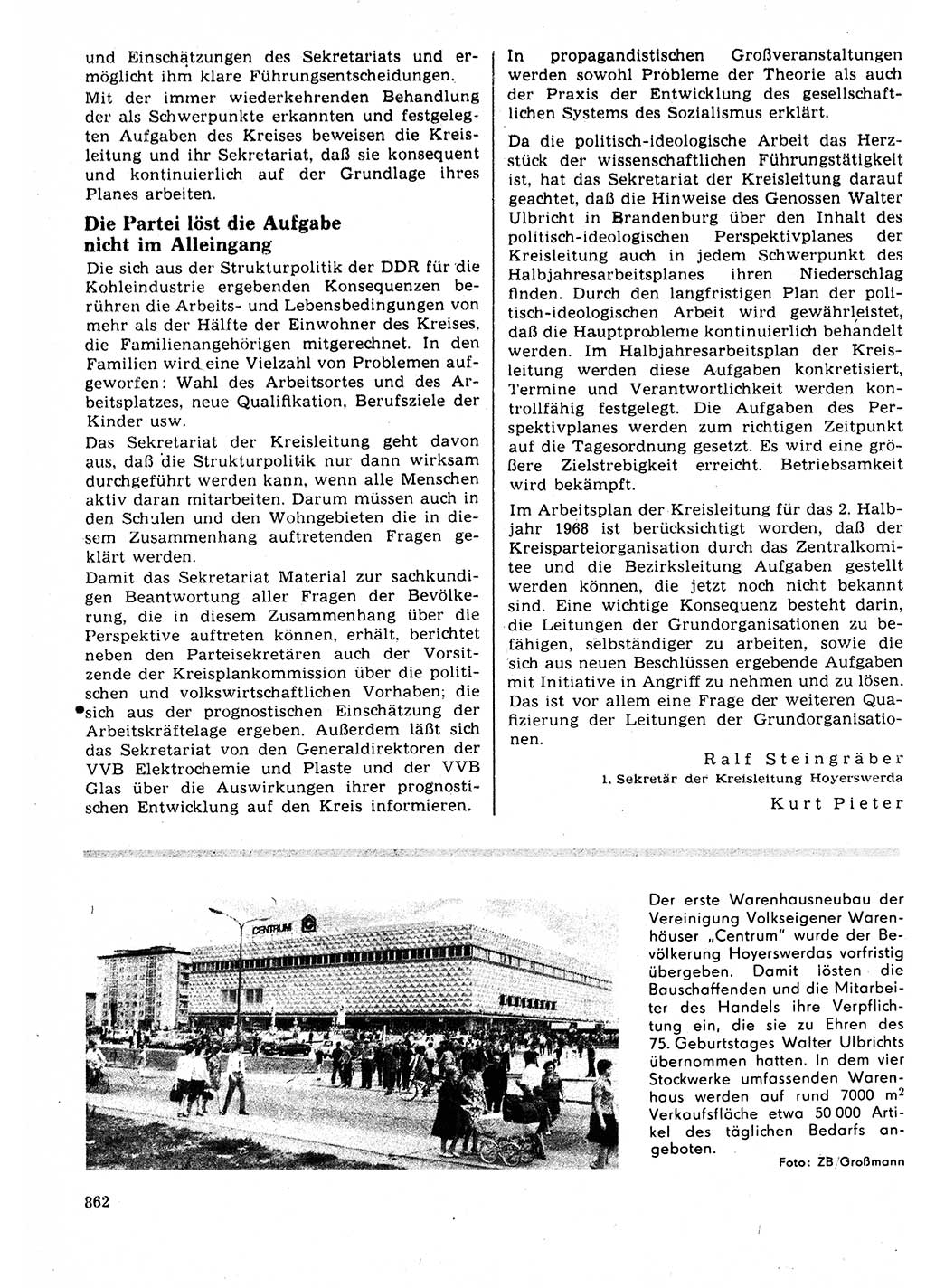 Neuer Weg (NW), Organ des Zentralkomitees (ZK) der SED (Sozialistische Einheitspartei Deutschlands) für Fragen des Parteilebens, 23. Jahrgang [Deutsche Demokratische Republik (DDR)] 1968, Seite 846 (NW ZK SED DDR 1968, S. 846)