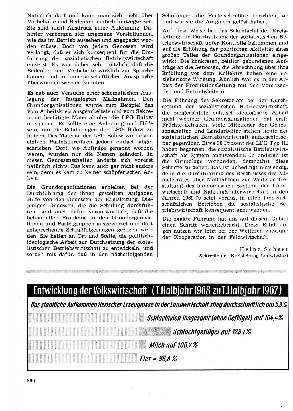 Neuer Weg (NW), Organ des Zentralkomitees (ZK) der SED (Sozialistische Einheitspartei Deutschlands) für Fragen des Parteilebens, 23. Jahrgang [Deutsche Demokratische Republik (DDR)] 1968, Seite 850 (NW ZK SED DDR 1968, S. 850)