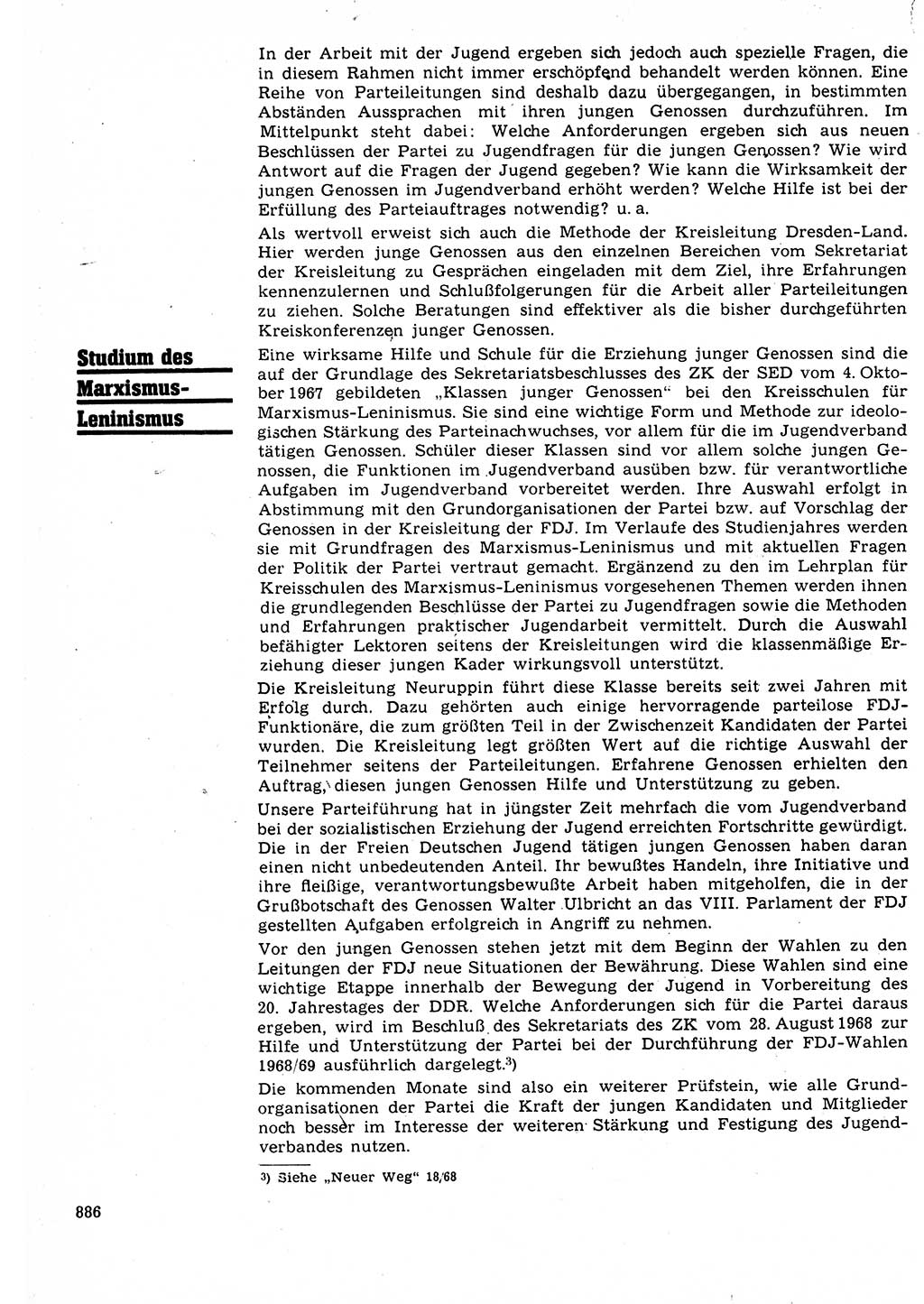 Neuer Weg (NW), Organ des Zentralkomitees (ZK) der SED (Sozialistische Einheitspartei Deutschlands) für Fragen des Parteilebens, 23. Jahrgang [Deutsche Demokratische Republik (DDR)] 1968, Seite 870 (NW ZK SED DDR 1968, S. 870)