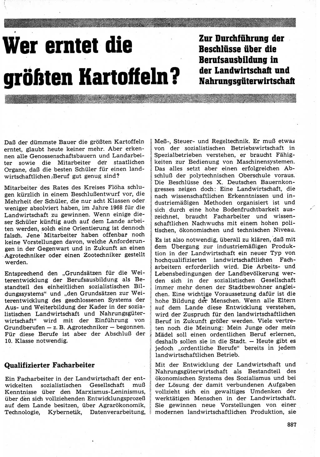 Neuer Weg (NW), Organ des Zentralkomitees (ZK) der SED (Sozialistische Einheitspartei Deutschlands) für Fragen des Parteilebens, 23. Jahrgang [Deutsche Demokratische Republik (DDR)] 1968, Seite 871 (NW ZK SED DDR 1968, S. 871)