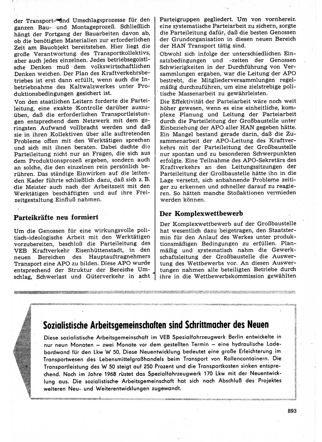 Neuer Weg (NW), Organ des Zentralkomitees (ZK) der SED (Sozialistische Einheitspartei Deutschlands) für Fragen des Parteilebens, 23. Jahrgang [Deutsche Demokratische Republik (DDR)] 1968, Seite 877 (NW ZK SED DDR 1968, S. 877)