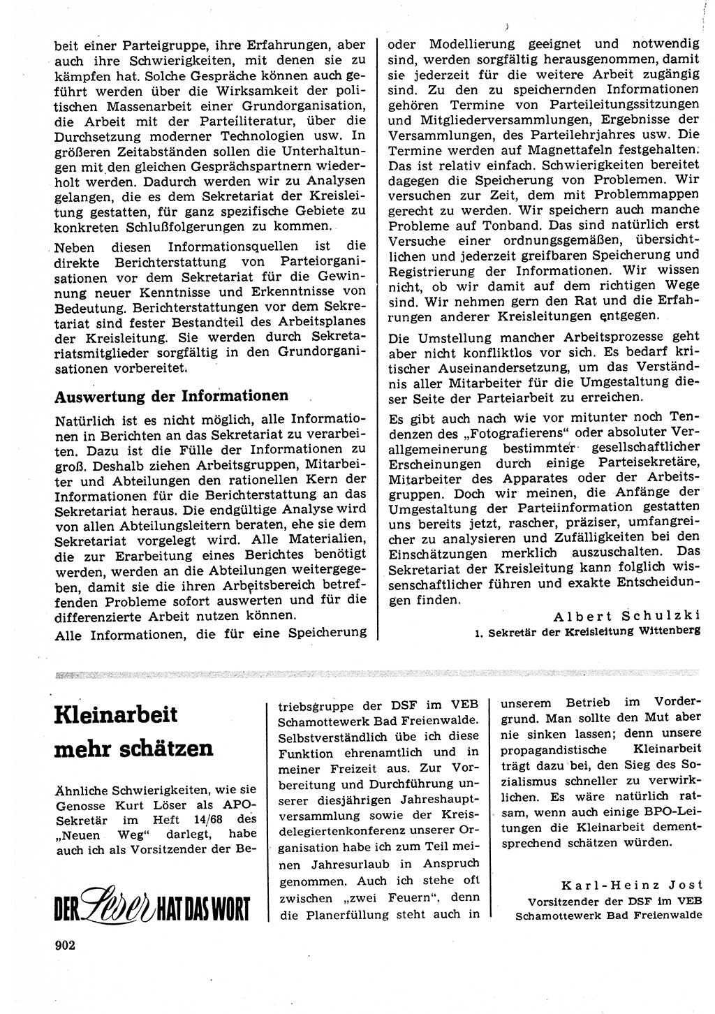 Neuer Weg (NW), Organ des Zentralkomitees (ZK) der SED (Sozialistische Einheitspartei Deutschlands) für Fragen des Parteilebens, 23. Jahrgang [Deutsche Demokratische Republik (DDR)] 1968, Seite 886 (NW ZK SED DDR 1968, S. 886)