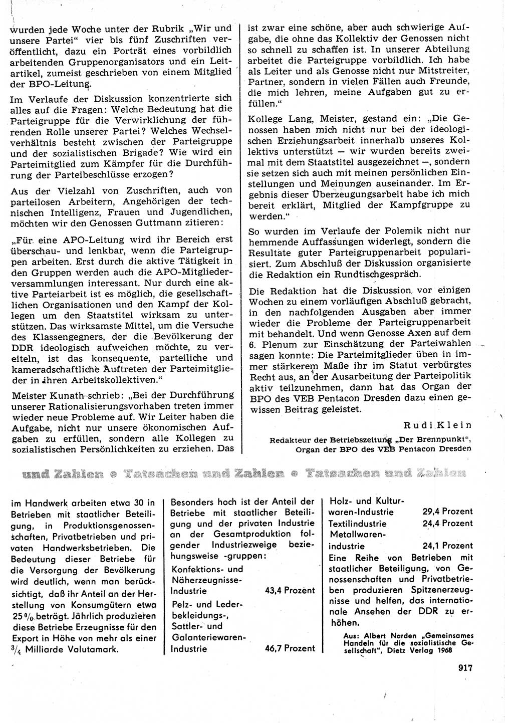Neuer Weg (NW), Organ des Zentralkomitees (ZK) der SED (Sozialistische Einheitspartei Deutschlands) für Fragen des Parteilebens, 23. Jahrgang [Deutsche Demokratische Republik (DDR)] 1968, Seite 901 (NW ZK SED DDR 1968, S. 901)