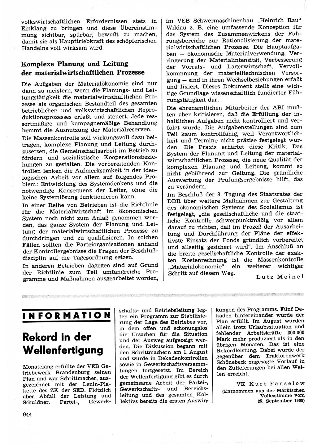 Neuer Weg (NW), Organ des Zentralkomitees (ZK) der SED (Sozialistische Einheitspartei Deutschlands) für Fragen des Parteilebens, 23. Jahrgang [Deutsche Demokratische Republik (DDR)] 1968, Seite 928 (NW ZK SED DDR 1968, S. 928)