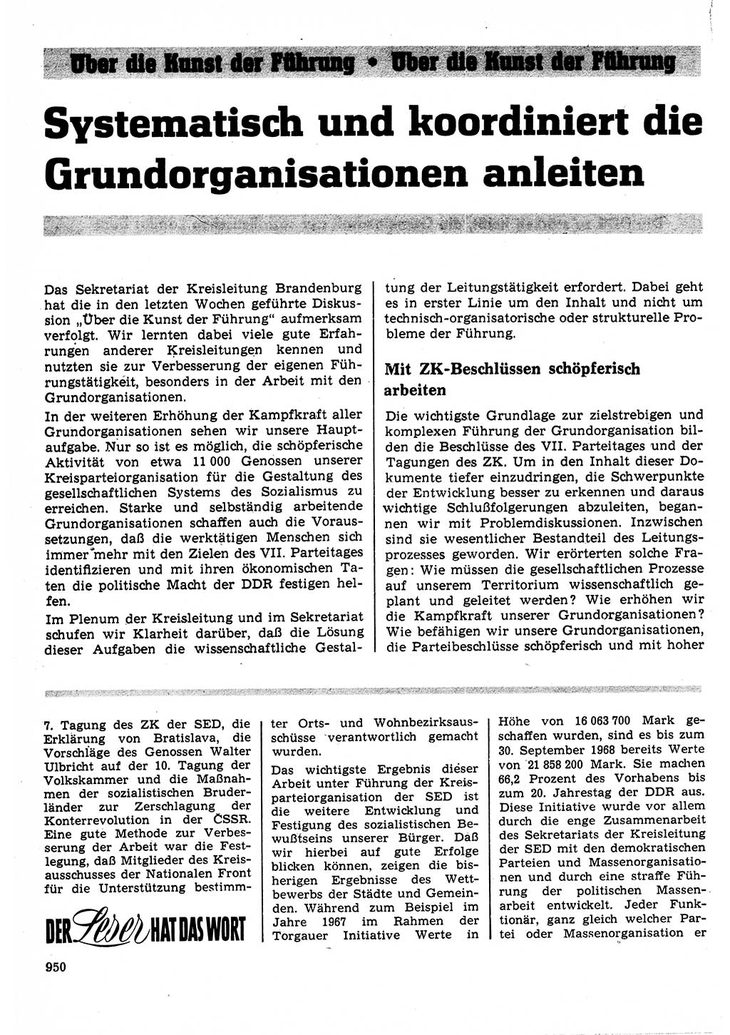 Neuer Weg (NW), Organ des Zentralkomitees (ZK) der SED (Sozialistische Einheitspartei Deutschlands) für Fragen des Parteilebens, 23. Jahrgang [Deutsche Demokratische Republik (DDR)] 1968, Seite 934 (NW ZK SED DDR 1968, S. 934)