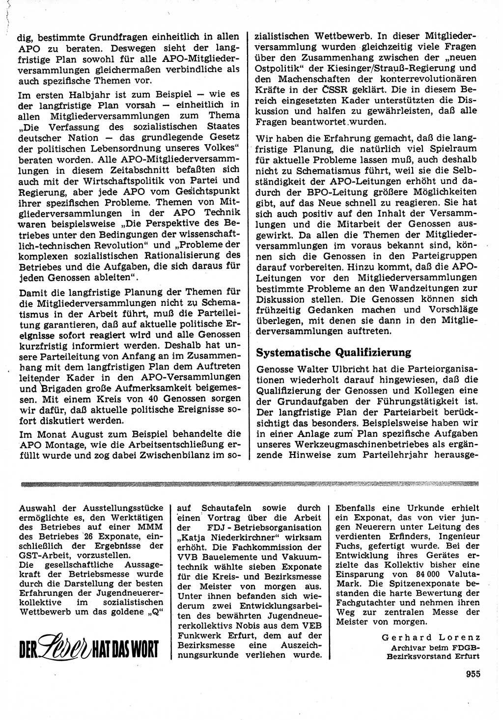 Neuer Weg (NW), Organ des Zentralkomitees (ZK) der SED (Sozialistische Einheitspartei Deutschlands) für Fragen des Parteilebens, 23. Jahrgang [Deutsche Demokratische Republik (DDR)] 1968, Seite 939 (NW ZK SED DDR 1968, S. 939)