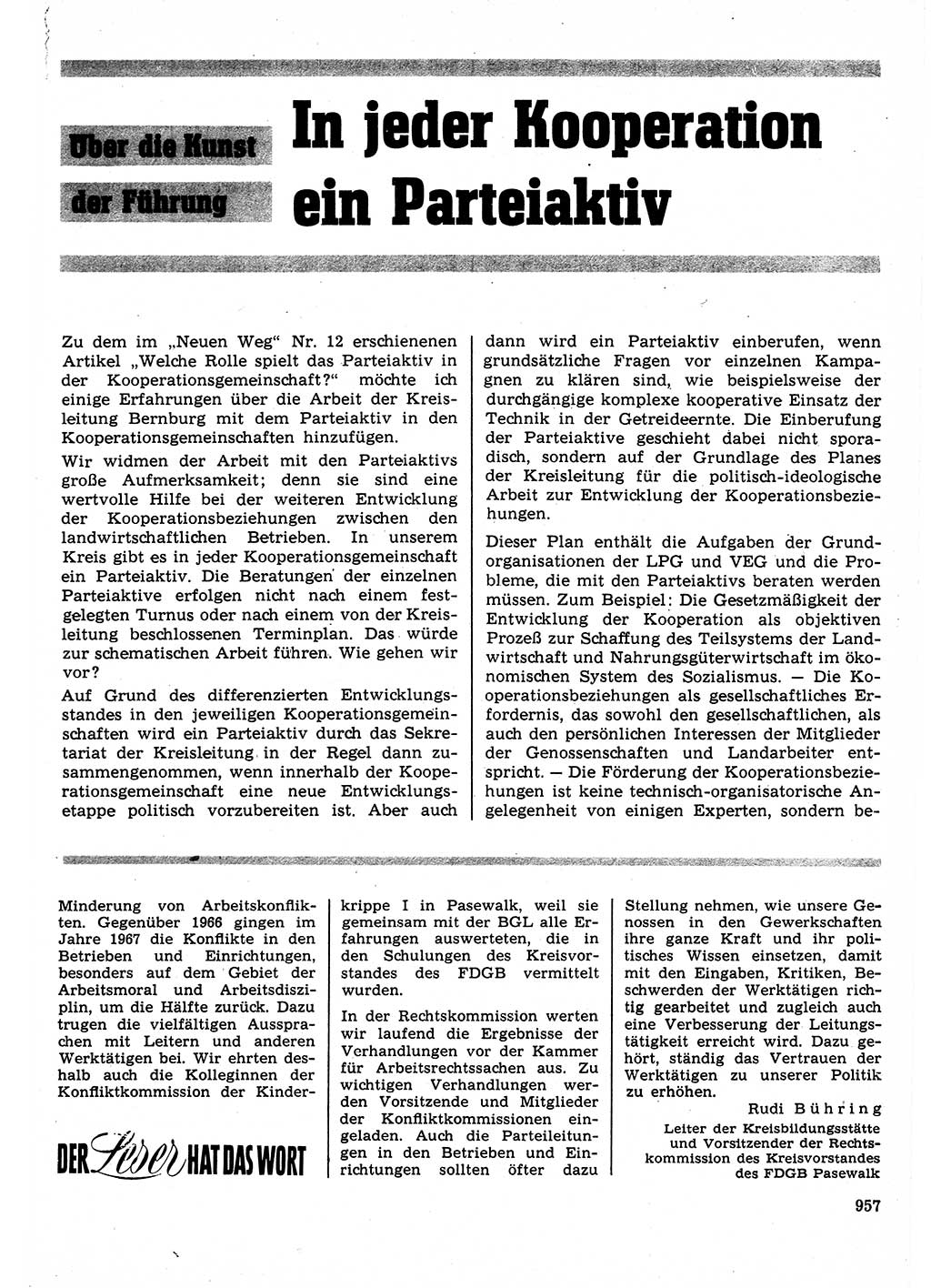 Neuer Weg (NW), Organ des Zentralkomitees (ZK) der SED (Sozialistische Einheitspartei Deutschlands) für Fragen des Parteilebens, 23. Jahrgang [Deutsche Demokratische Republik (DDR)] 1968, Seite 941 (NW ZK SED DDR 1968, S. 941)
